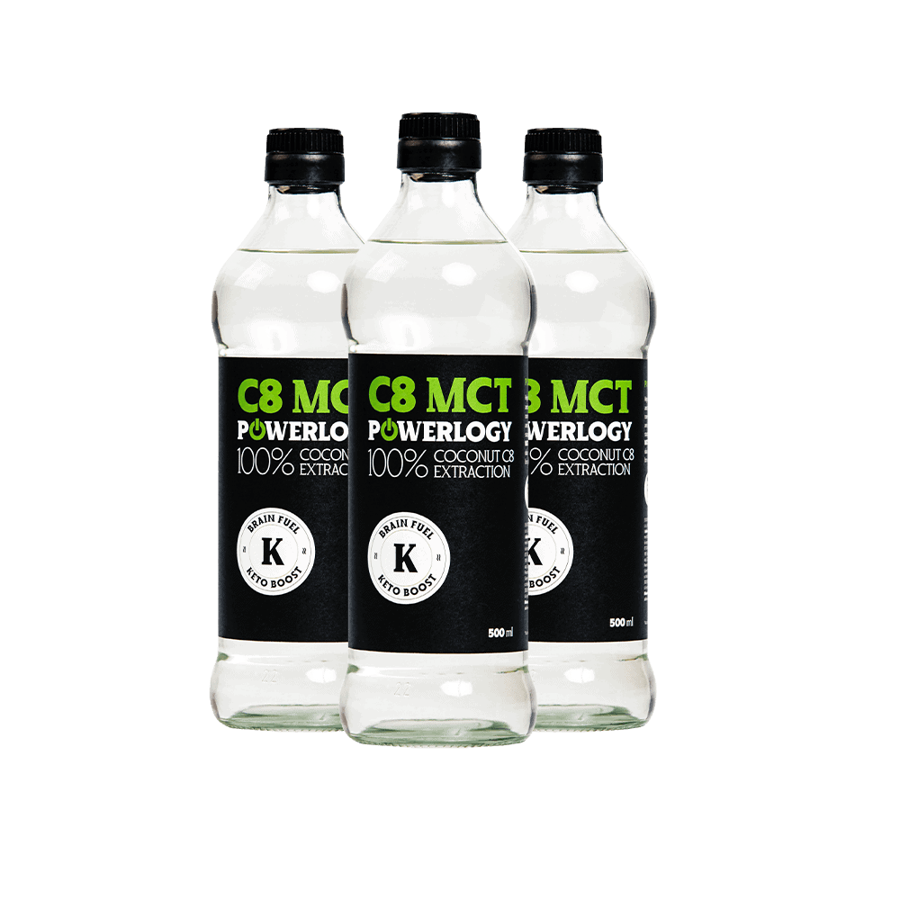 Powerlogy C8 MCT Oil 500 ml Triple Pack