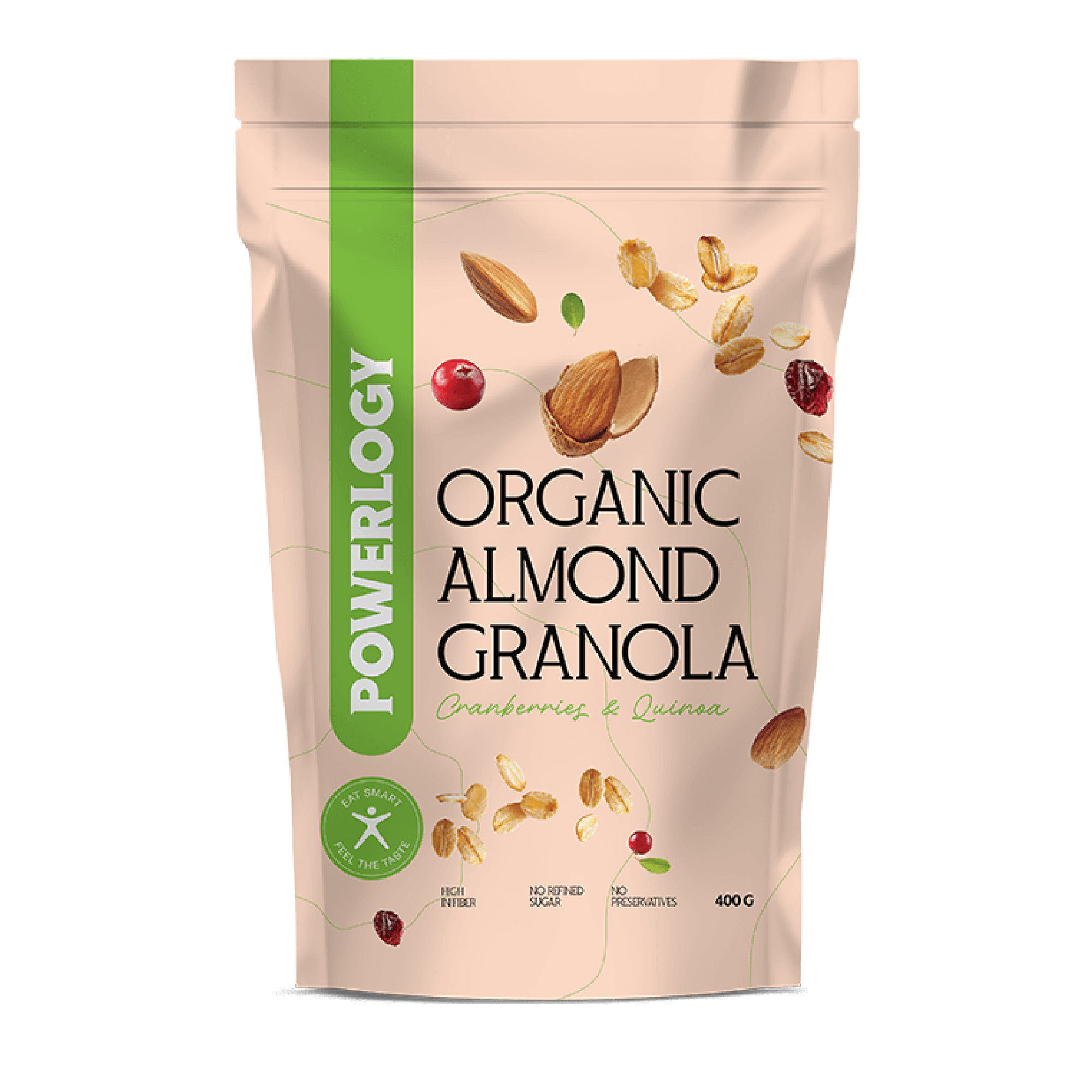 Levně Powerlogy Organic Almond Granola 400&nbsp;g