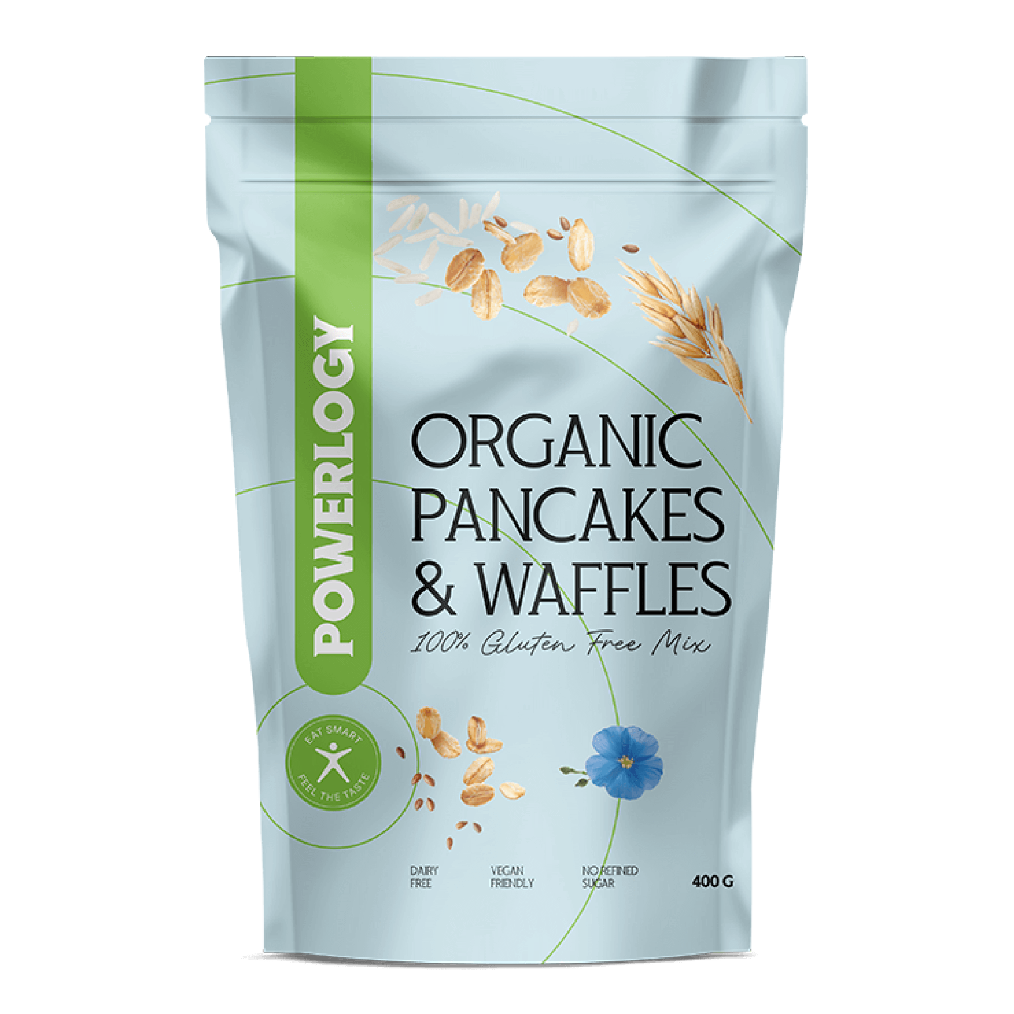 Levně Powerlogy Organic Pancakes and Waffles Mix 400&nbsp;g