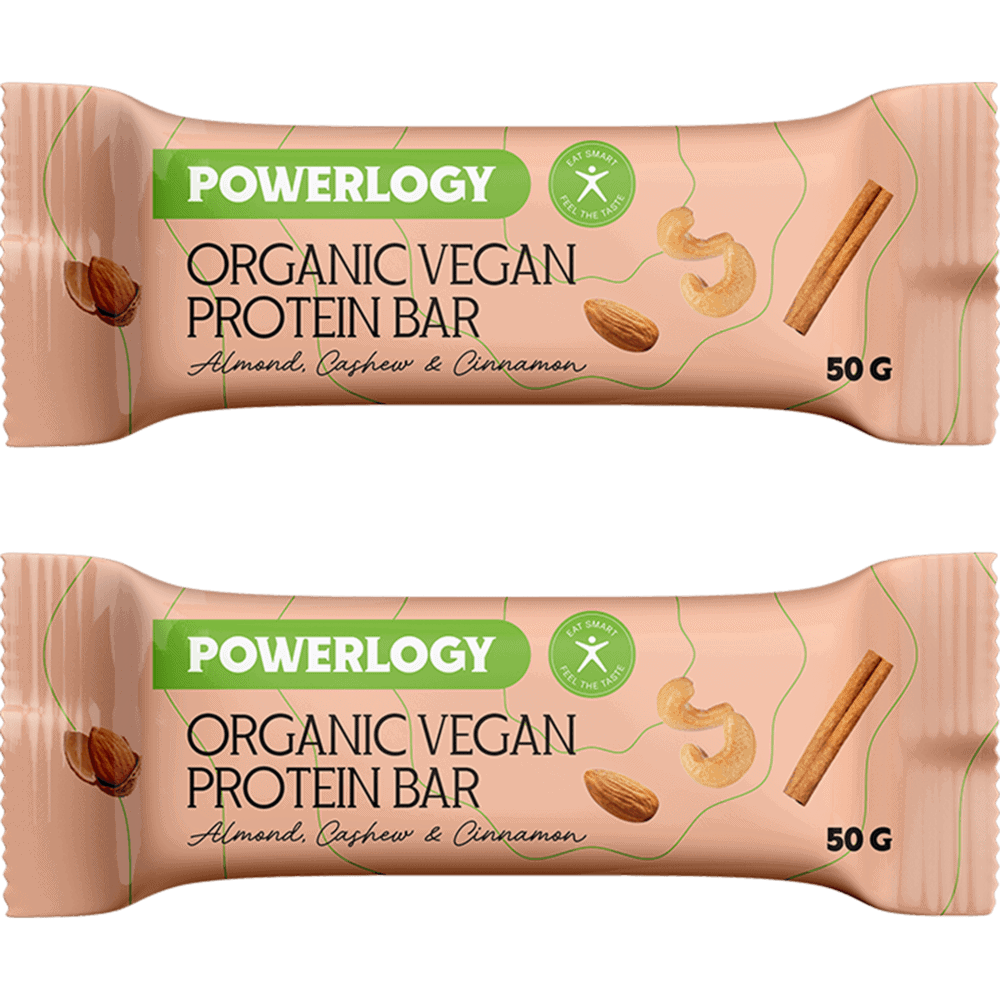Levně Powerlogy Organic Vegan Protein Bar 2 x 50&nbsp;g