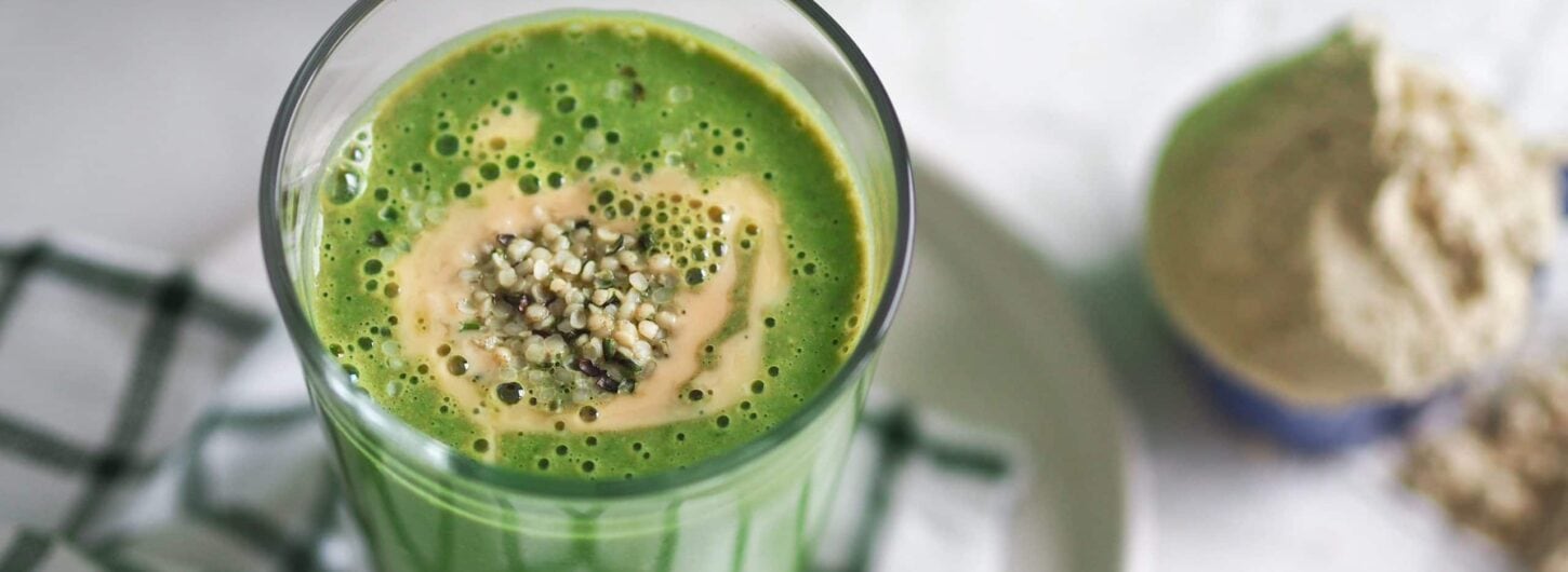 Banánovo-špenátové proteinové smoothie