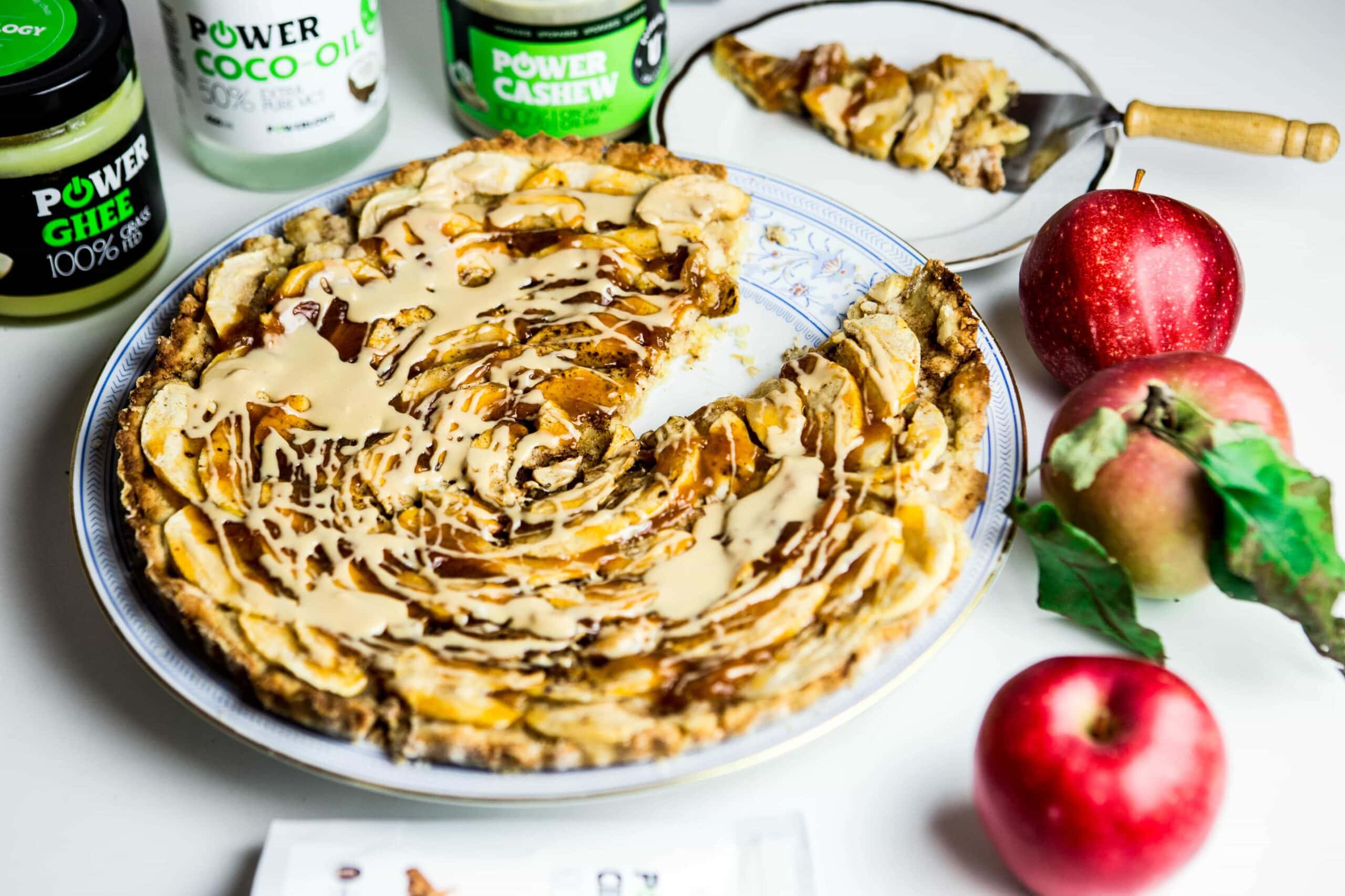 Jablečný koláč s Powerlogy Cashew Cream po francouzsku