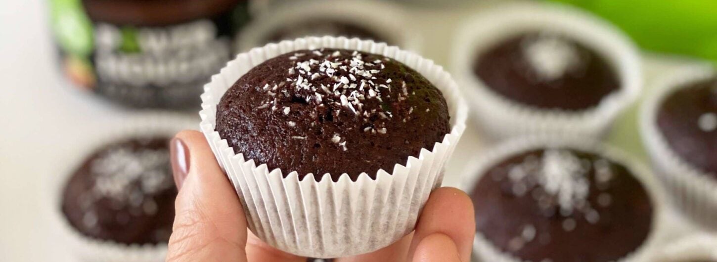 Proteinové čoko-muffiny s lískovými oříšky