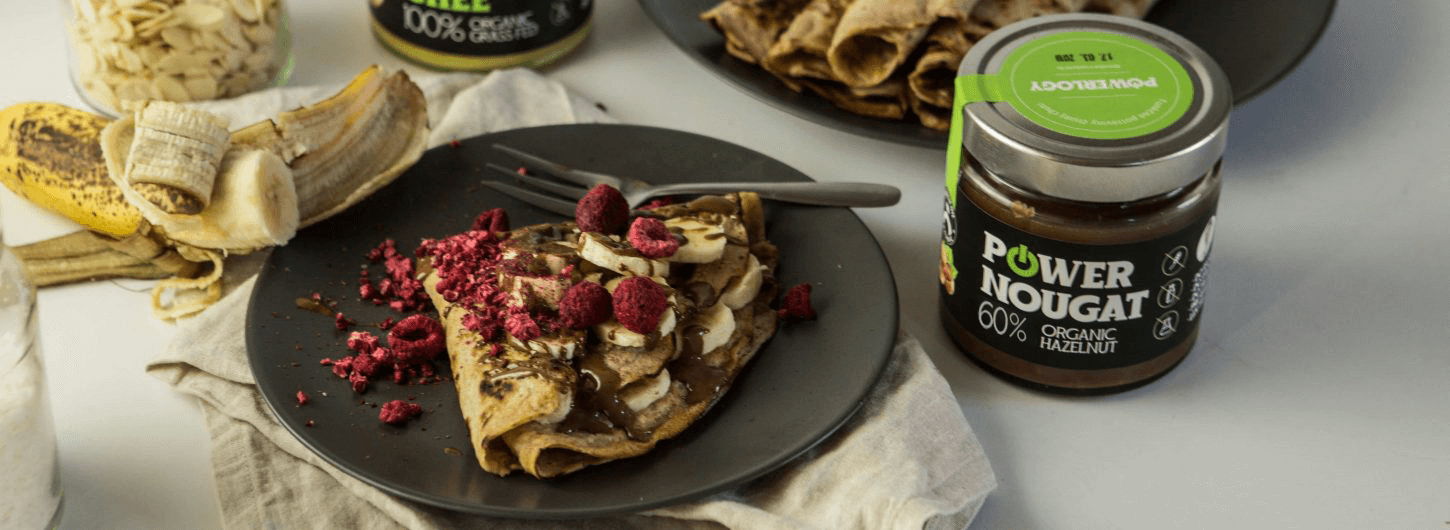 Gluten-free pancakes with nougat