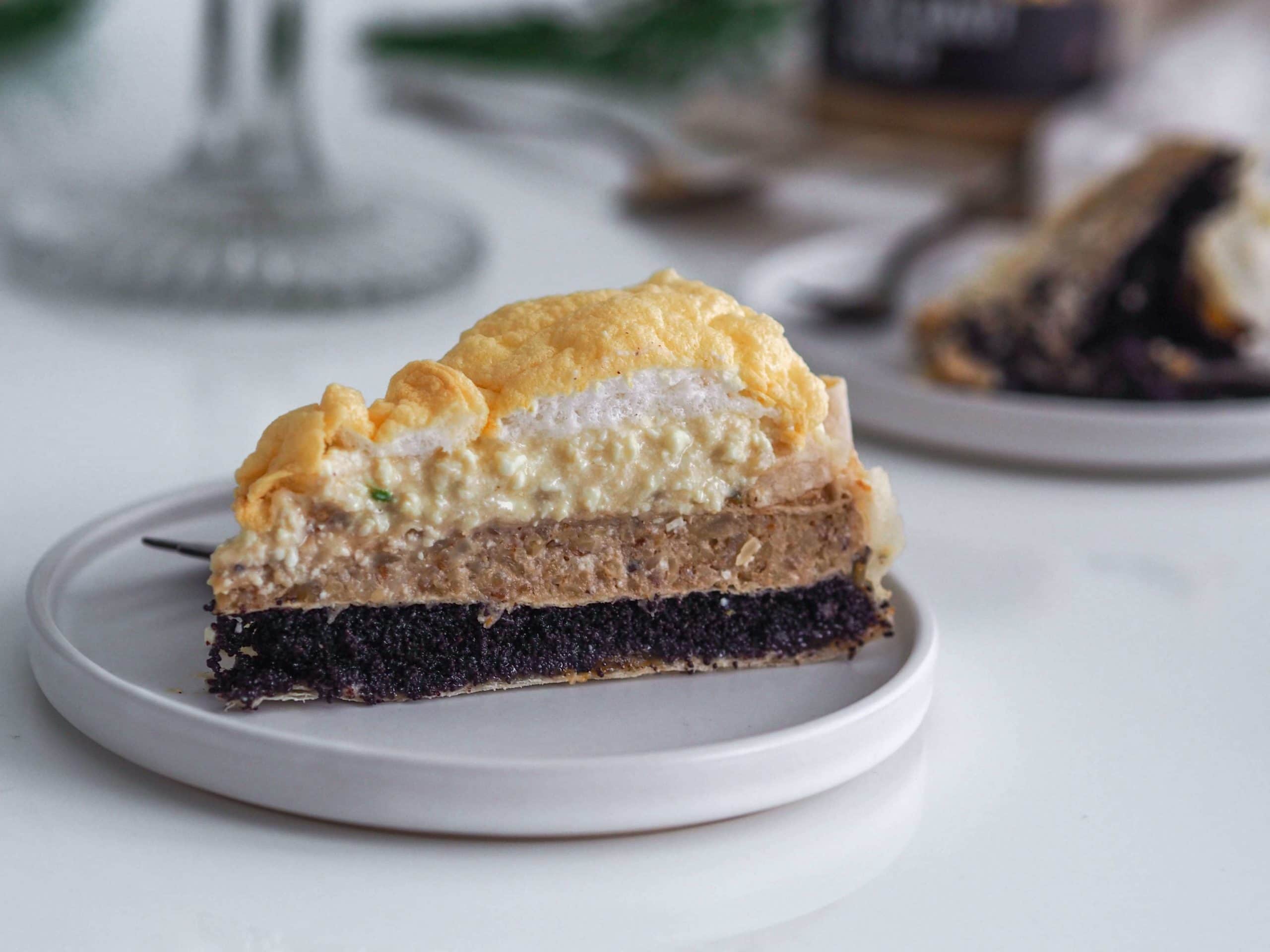 Light unconventional Christmas layer cake