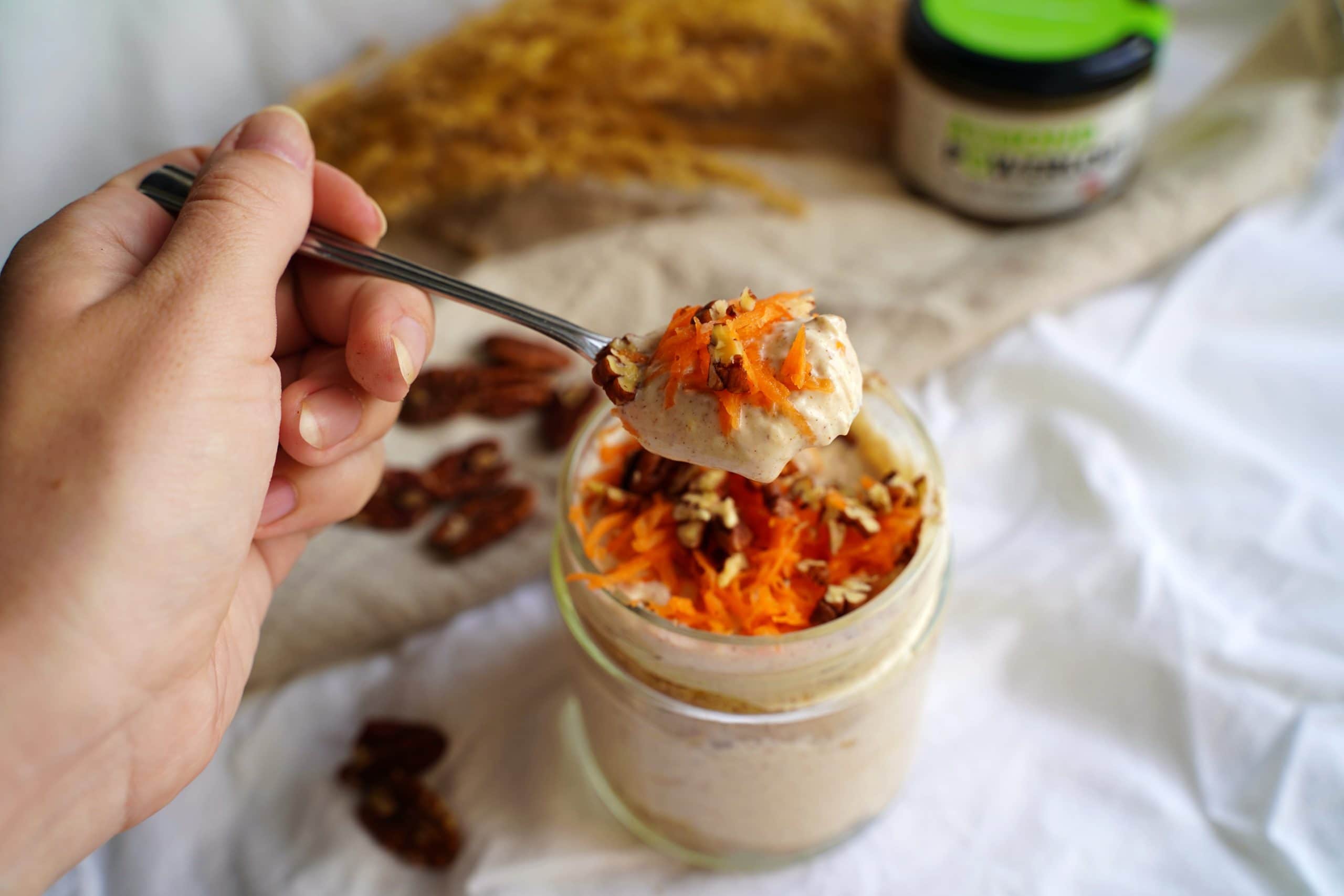 Summer carrot cake in a jar