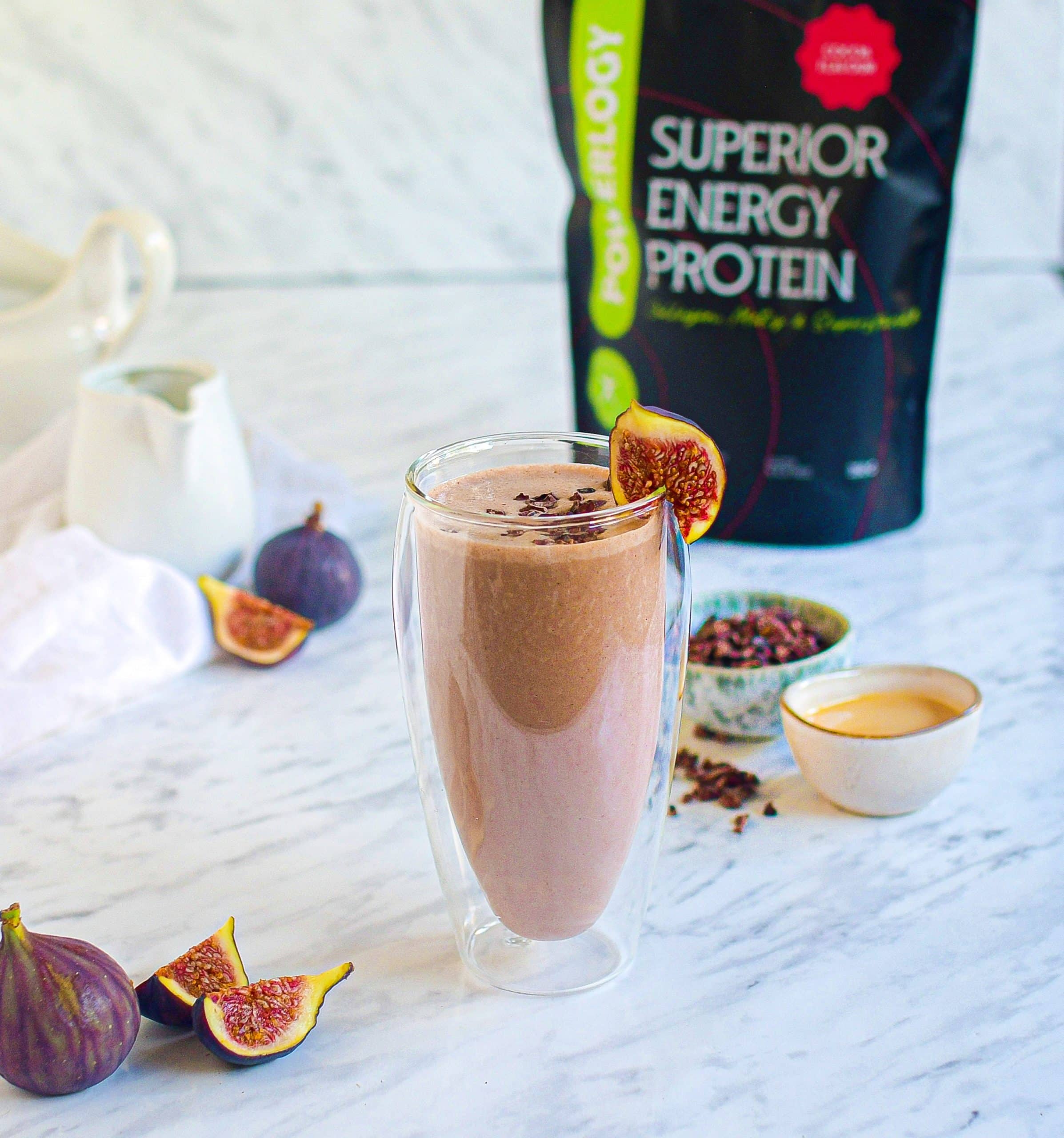 Chocolate protein pudding in a jar