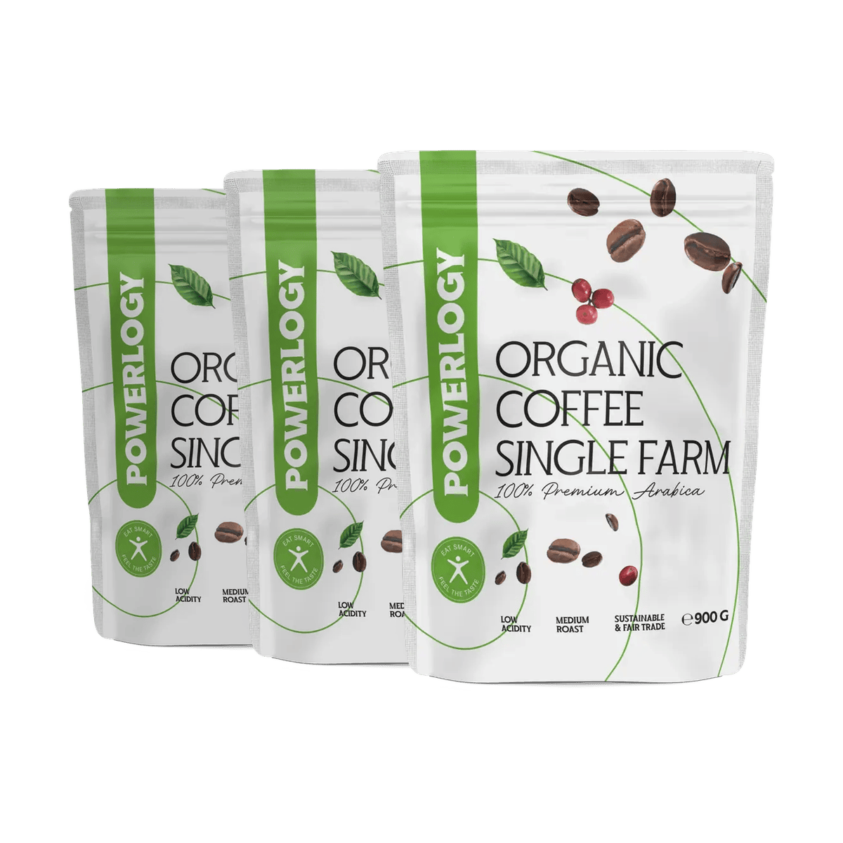 Powerlogy Organic Coffee 3 x 900 g