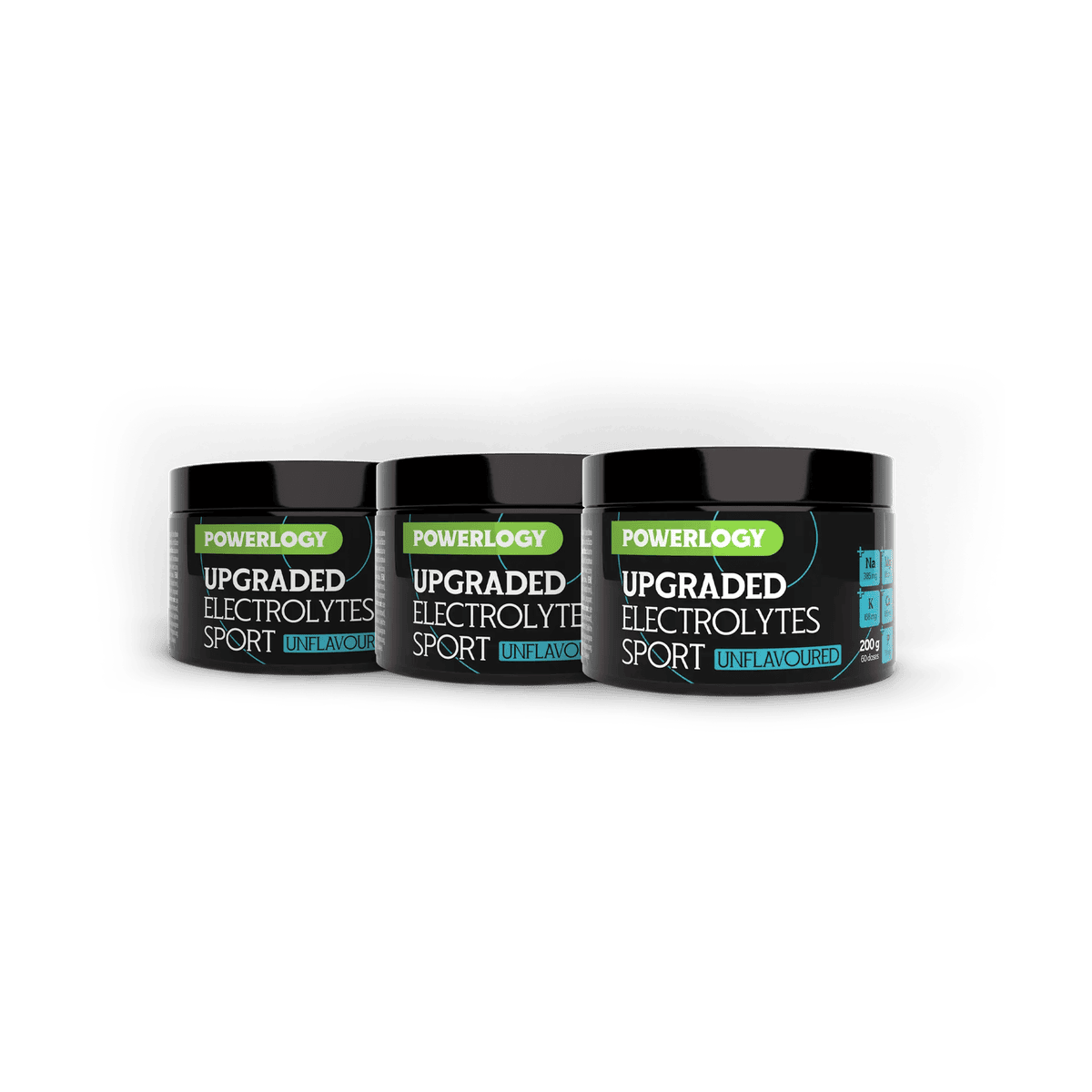 Powerlogy Upgraded Sport Electrolytes Unflavoured 3 x 200 g