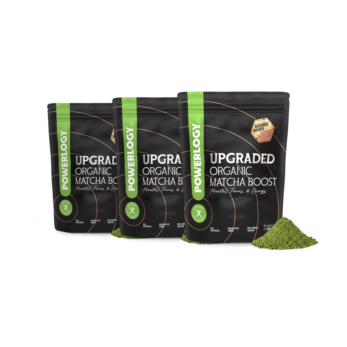 Powerlogy Upgraded Organic Matcha Boost 3 x 250 g