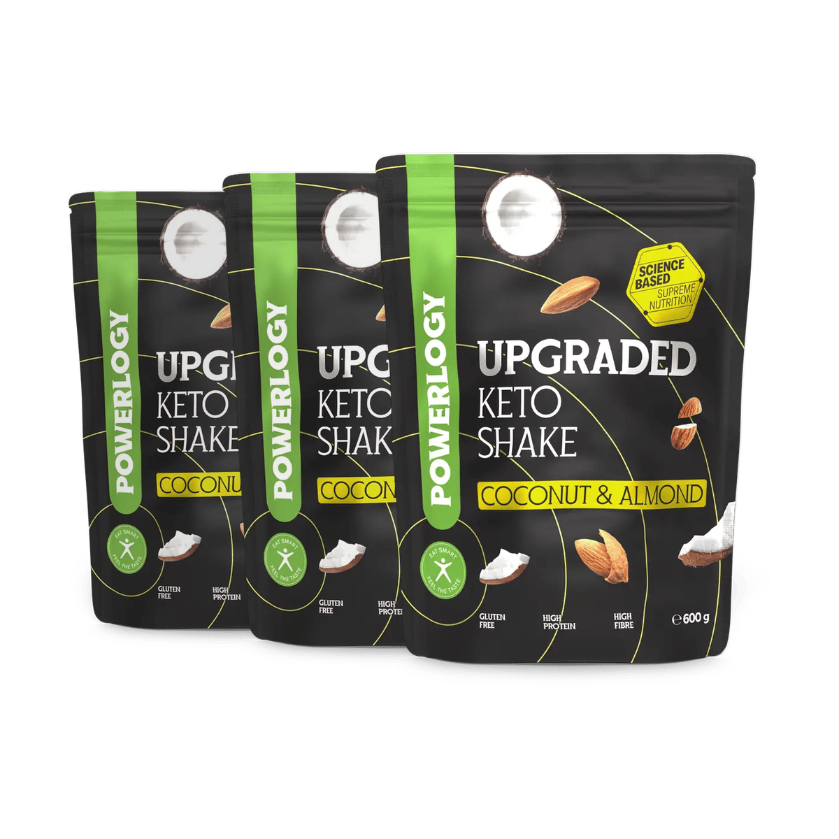 Powerlogy Upgraded Keto Shake Coconut & Almond 3 x 600 g