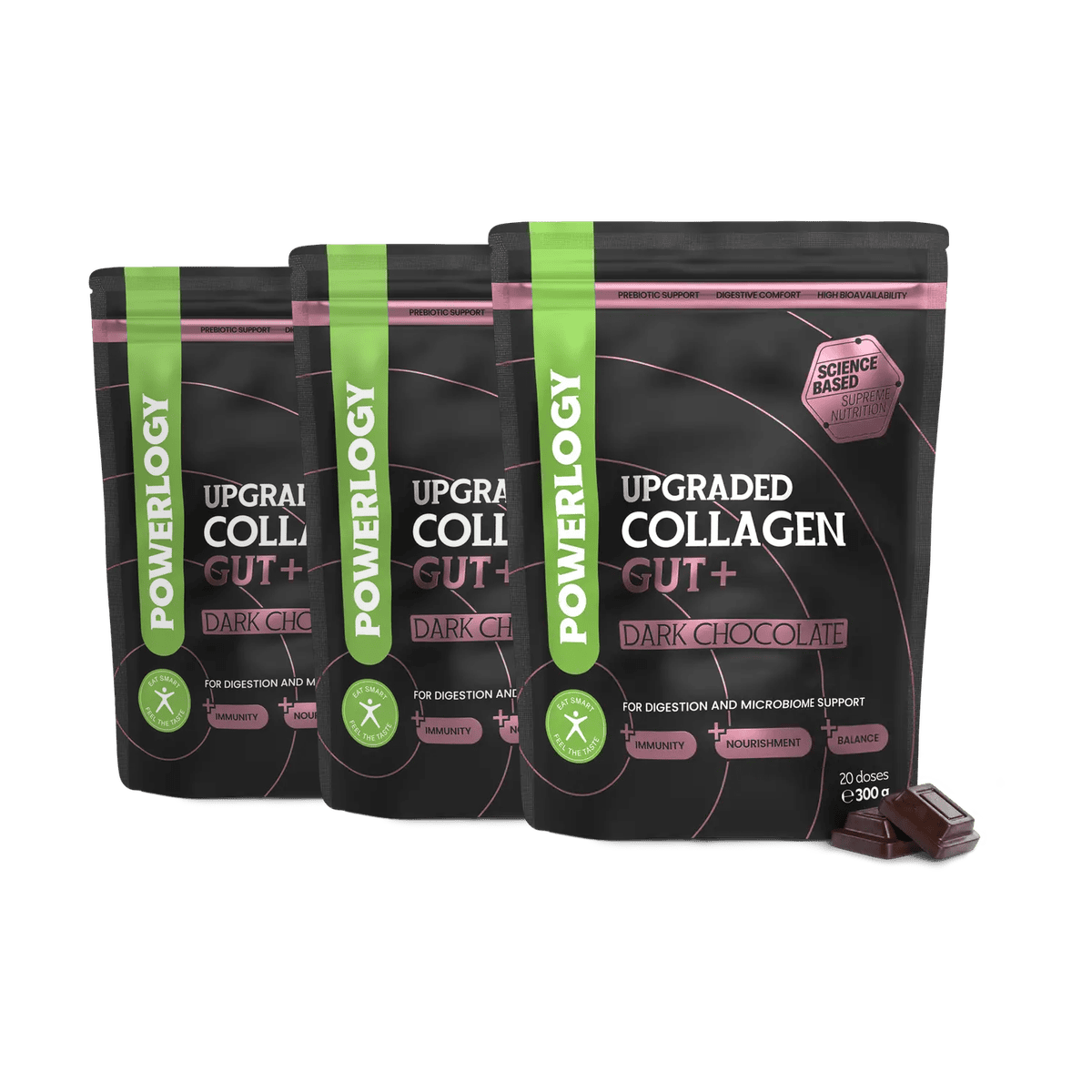 Powerlogy Upgraded Collagen Gut+ 3 x 300 g