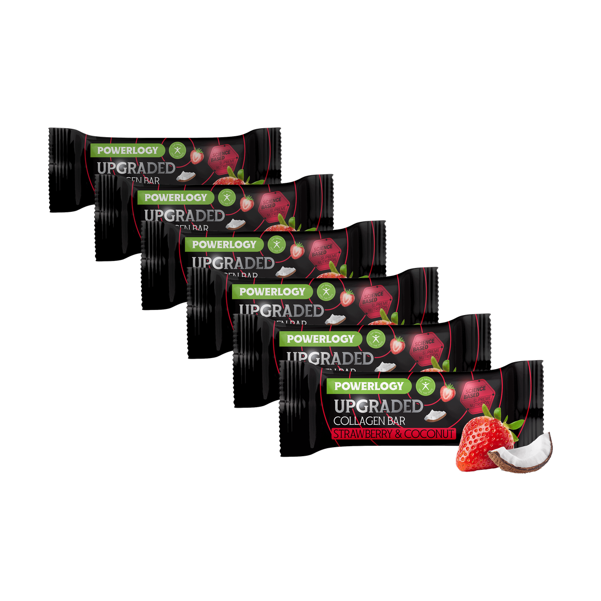 Powerlogy Upgraded Collagen Bar Strawberry 6 x 50 g