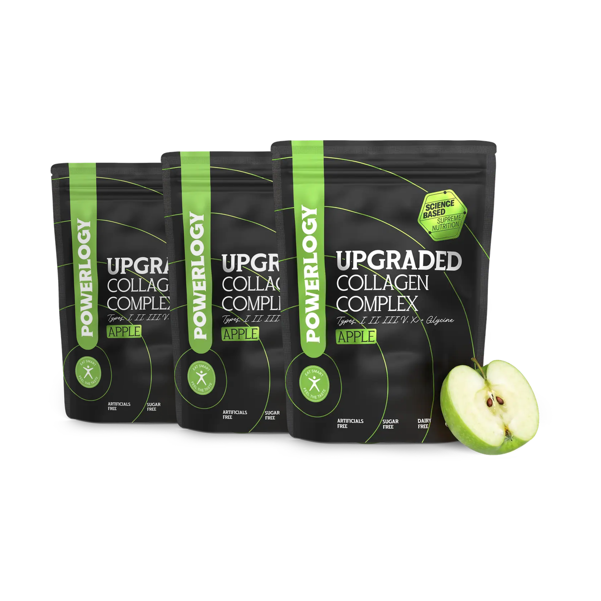 Powerlogy Upgraded Collagen Complex Apple 3 x 300 g