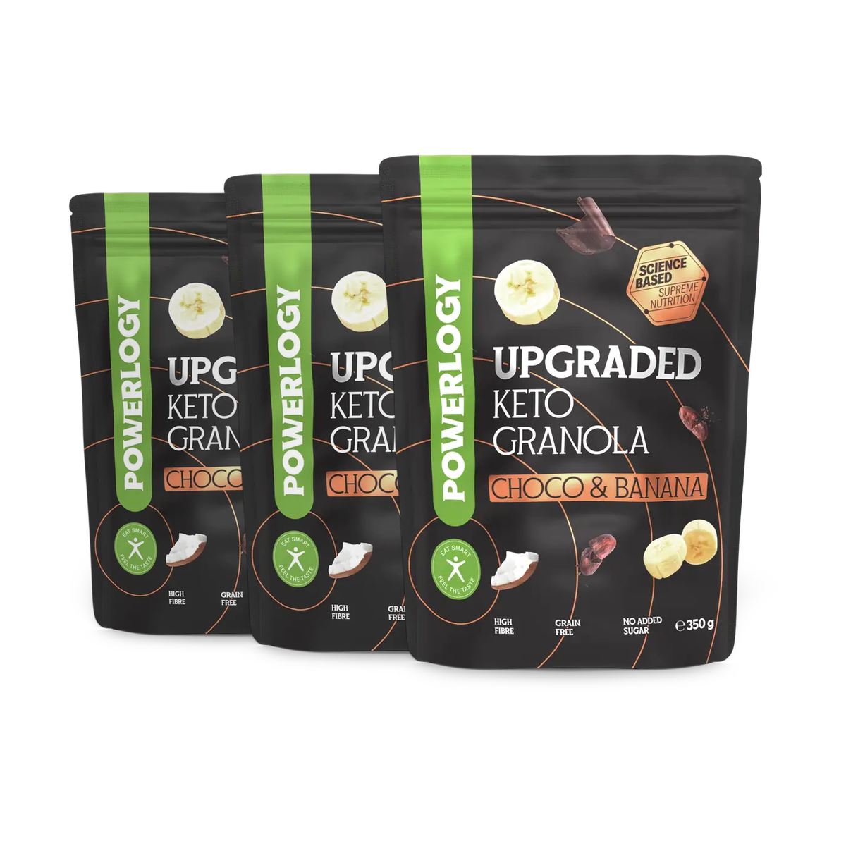 Powerlogy Upgraded Keto Granola Choco & Banana 3 x 350 g