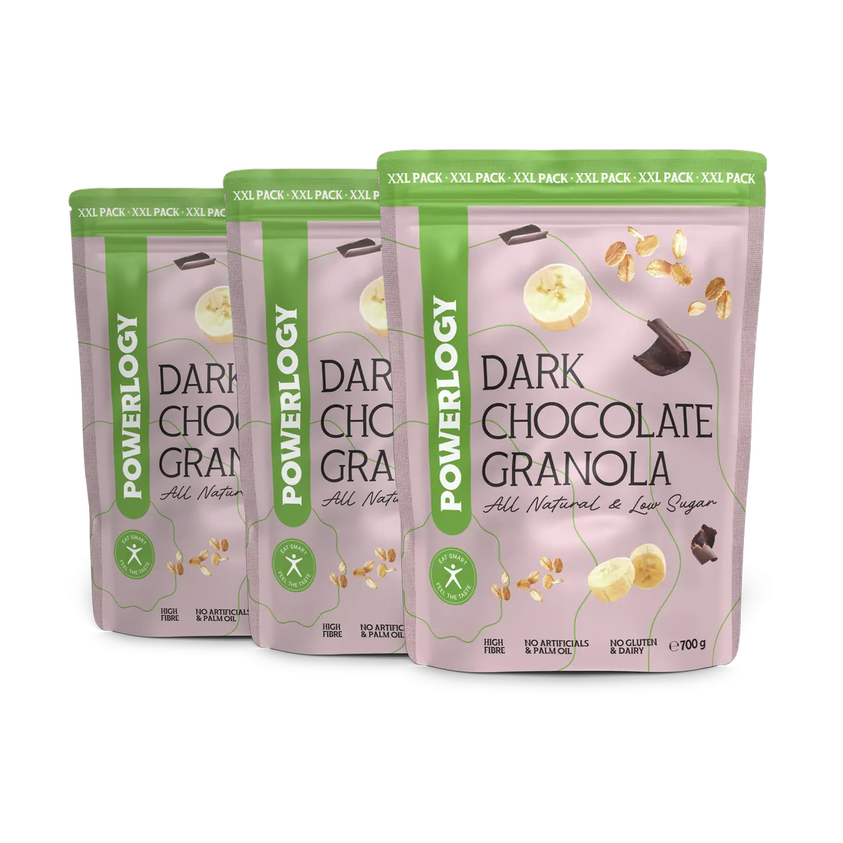 Powerlogy Dark Chocolate Granola 3 x 700 g