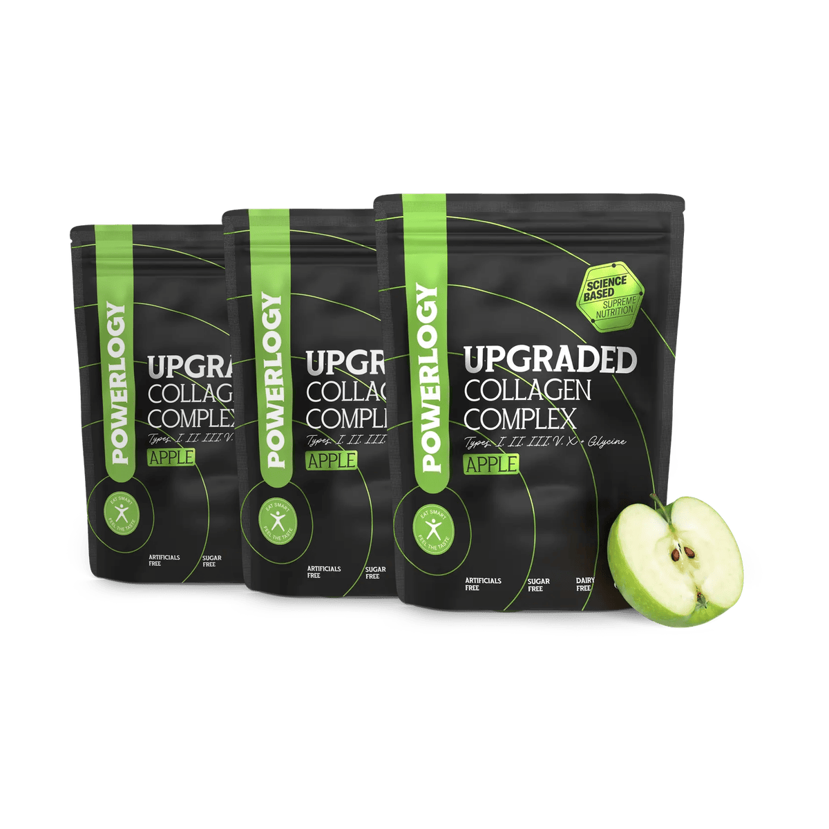 Powerlogy Upgraded Collagen Complex Apple 3 x 300 g