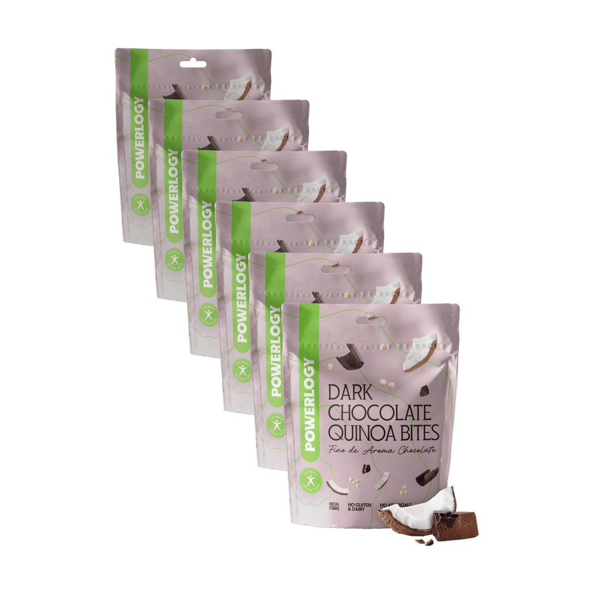 Powerlogy Dark Chocolate Quinoa Bites 6 x 100 g