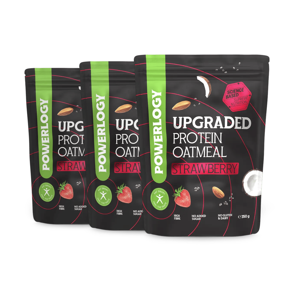 Powerlogy Upgraded Protein Oatmeal Strawberry 3 x 350 g