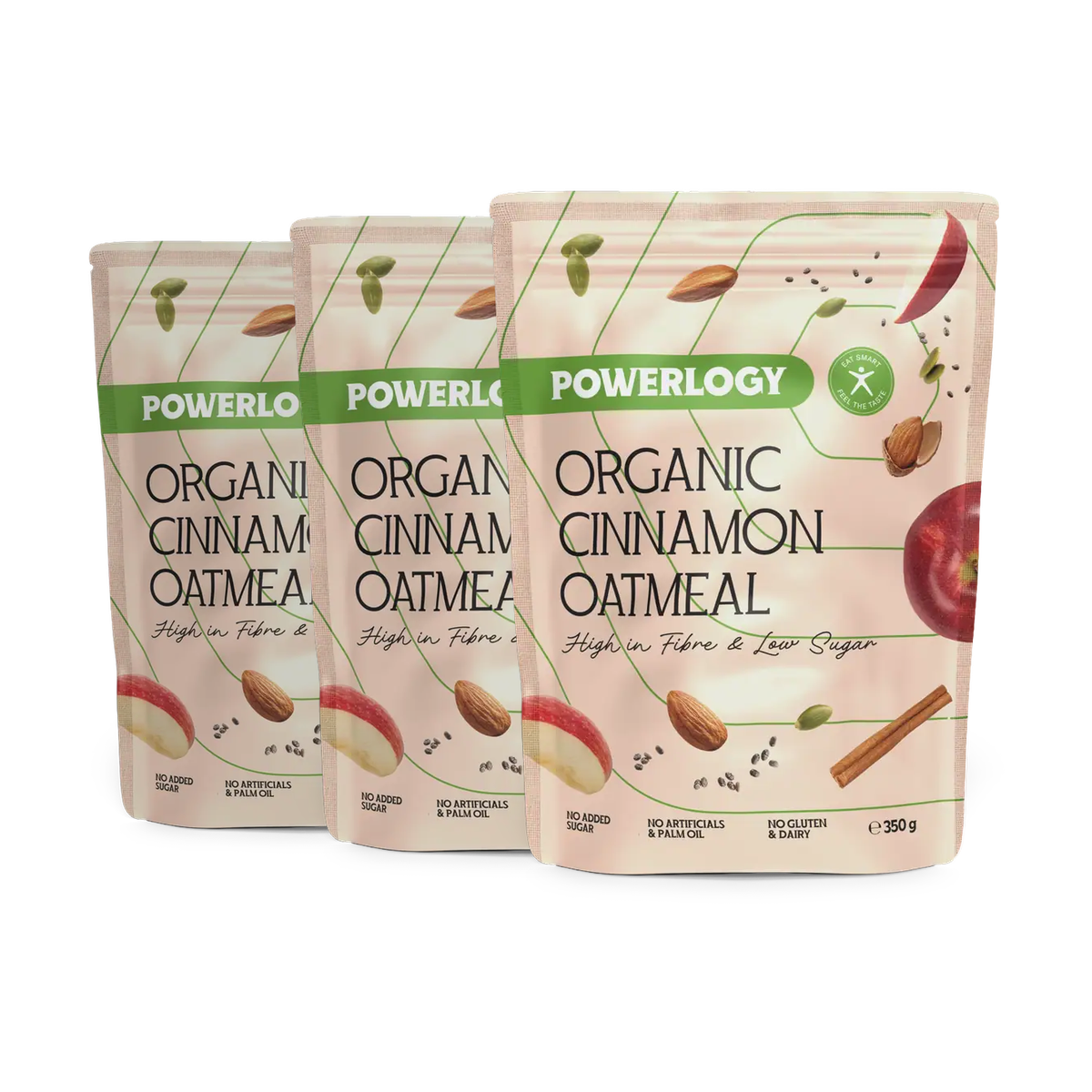 Powerlogy Organic Cinnamon Oatmeal 3 x 350 g