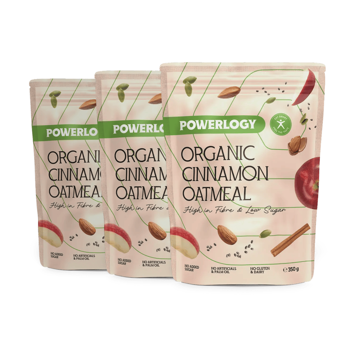Powerlogy Organic Cinnamon Oatmeal 3 x 350 g