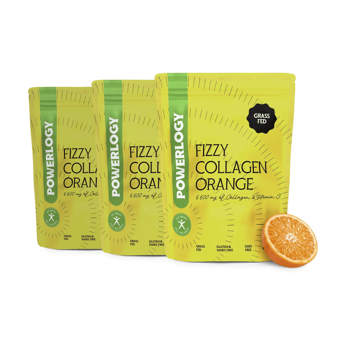Powerlogy Fizzy Collagen Orange 3 x 300 g
