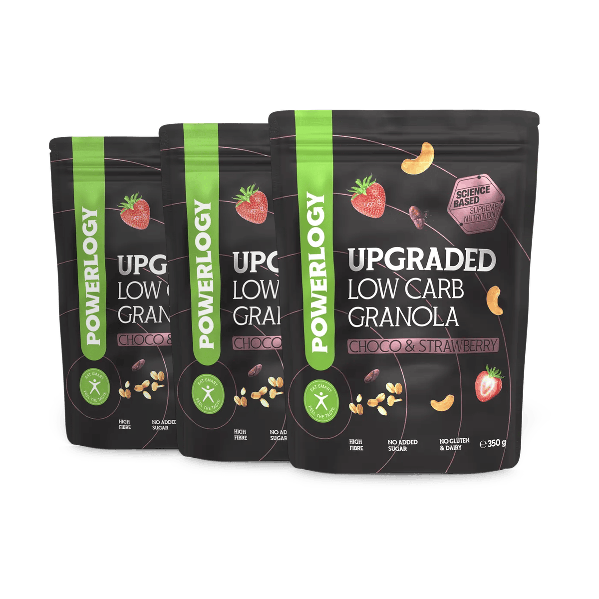Powerlogy Upgraded Low Carb Granola Choco & Strawberry 3 x 350 g