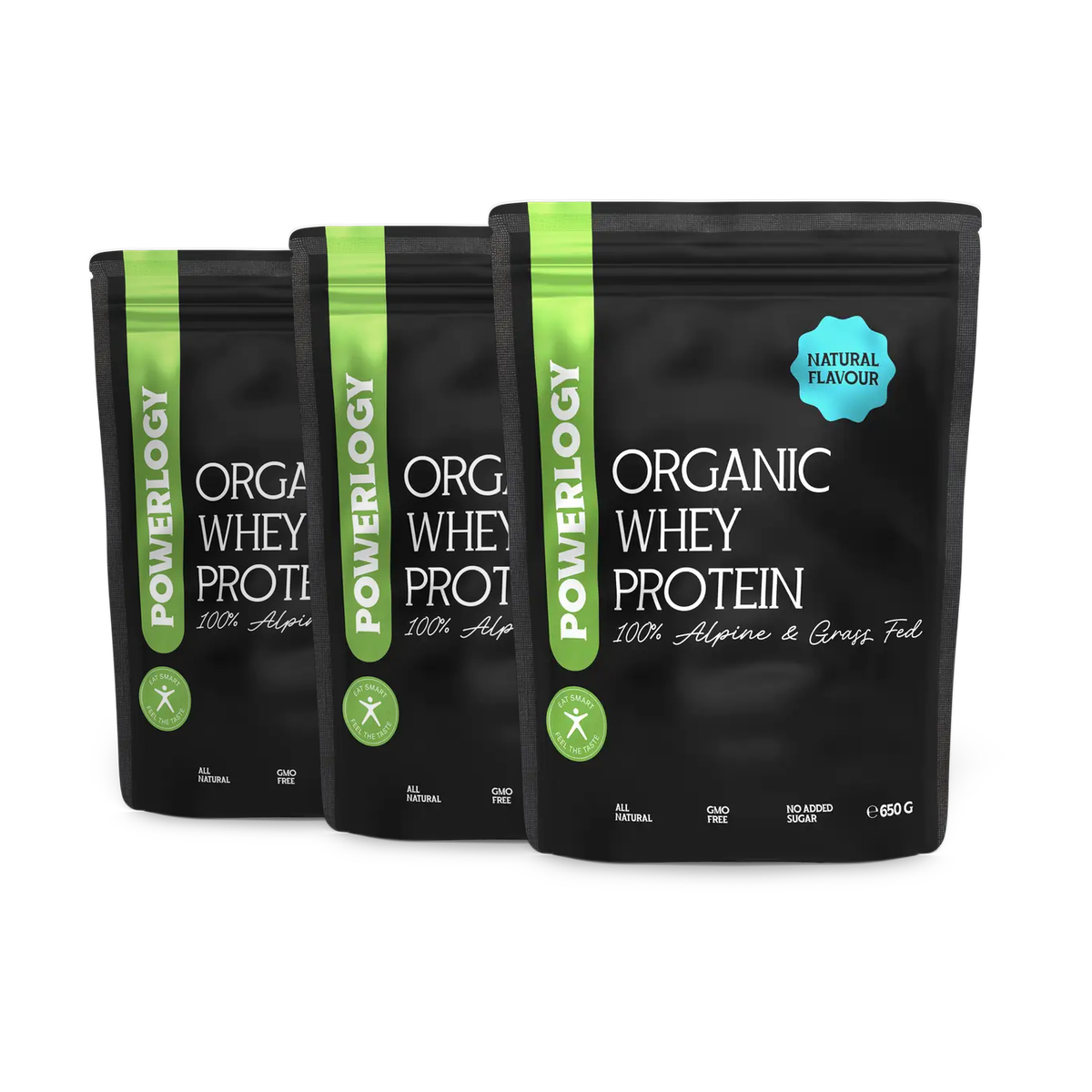 Powerlogy Organic Whey Protein 3 x 650 g