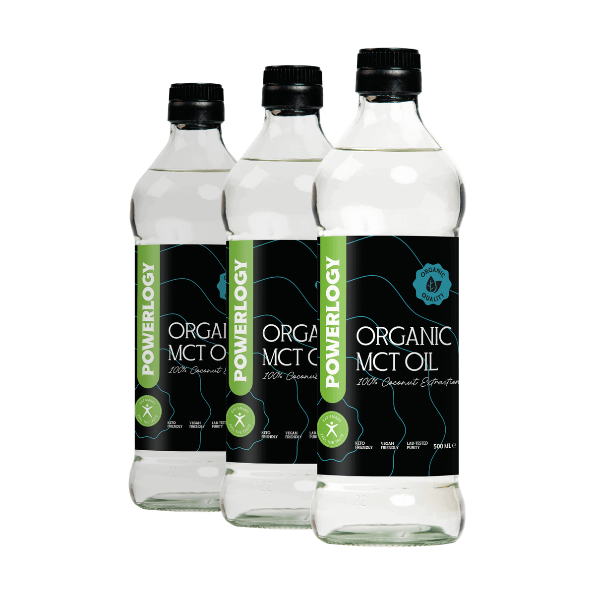 Powerlogy Organic MCT Oil 3 x 500 ml