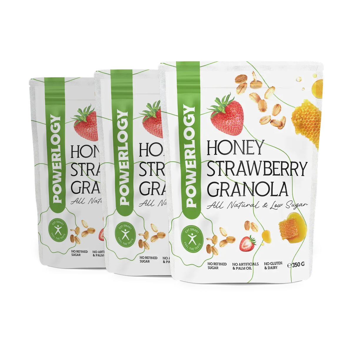 Powerlogy Honey Strawberry Granola 3 x 350 g