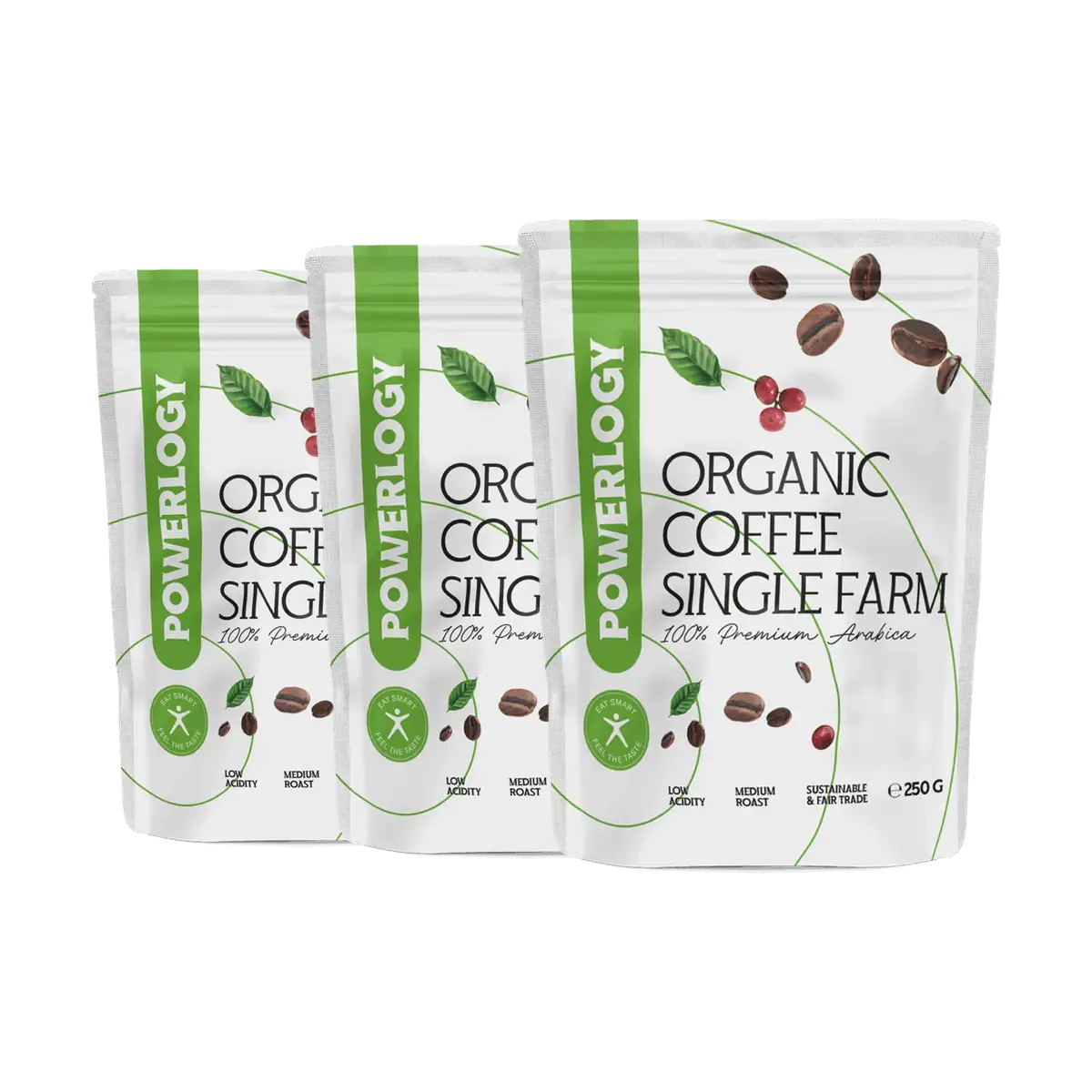 Powerlogy Organic Coffee 250 g 3 x