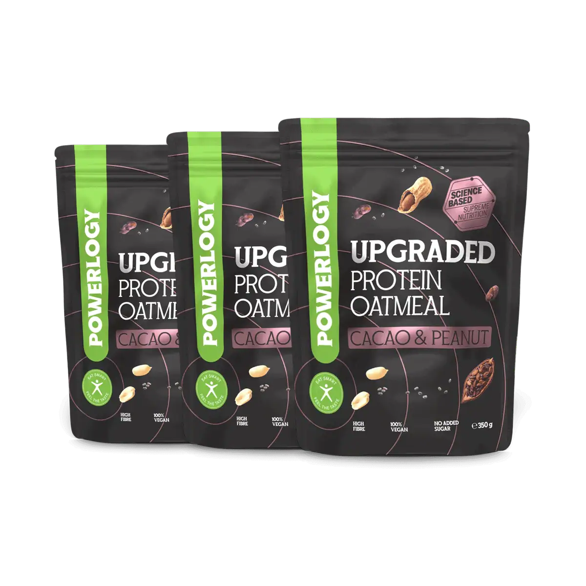 Powerlogy Upgraded Protein Oatmeal Cacao & Peanut 350 g 3 x