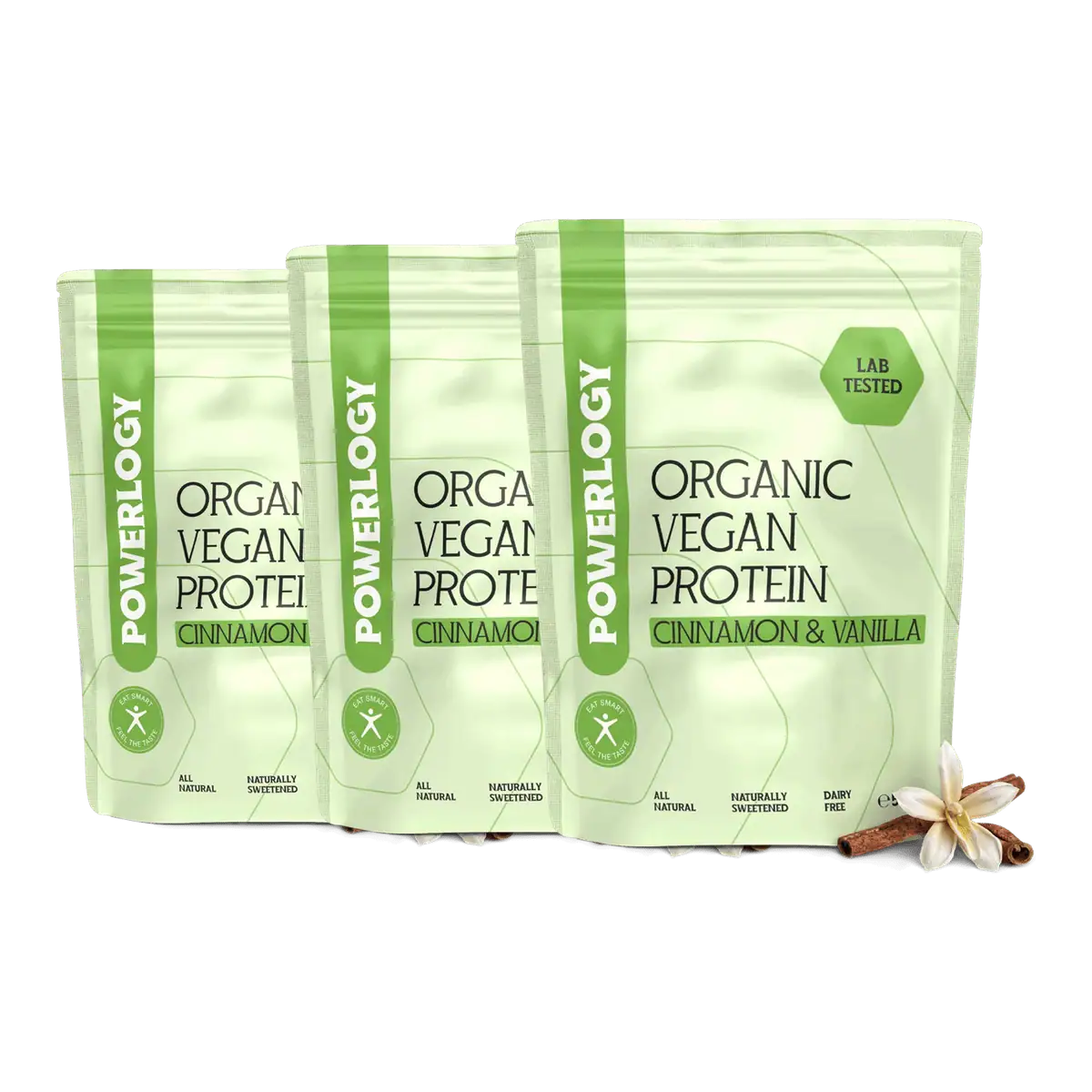Powerlogy Organic Vegan Protein Cinnamon & Vanilla 500 g 3 x