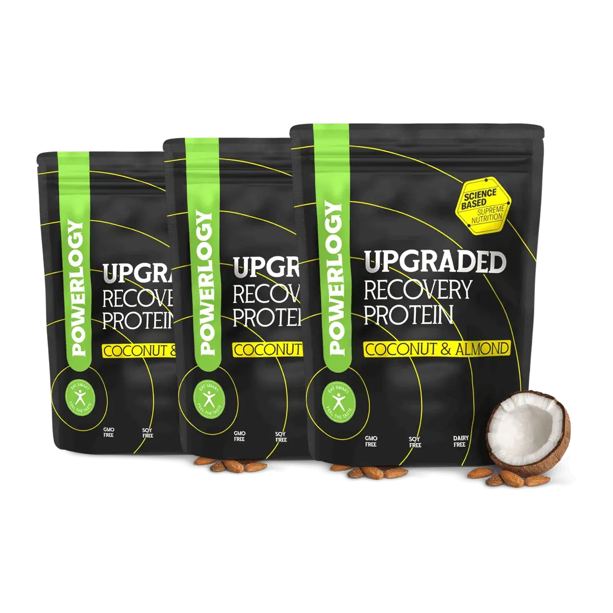 Powerlogy Upgraded Recovery Protein Coconut & Almond 500 g 3 x