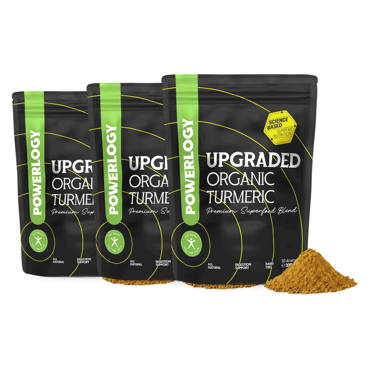 Powerlogy Upgraded Organic Turmeric 300 g 3 x