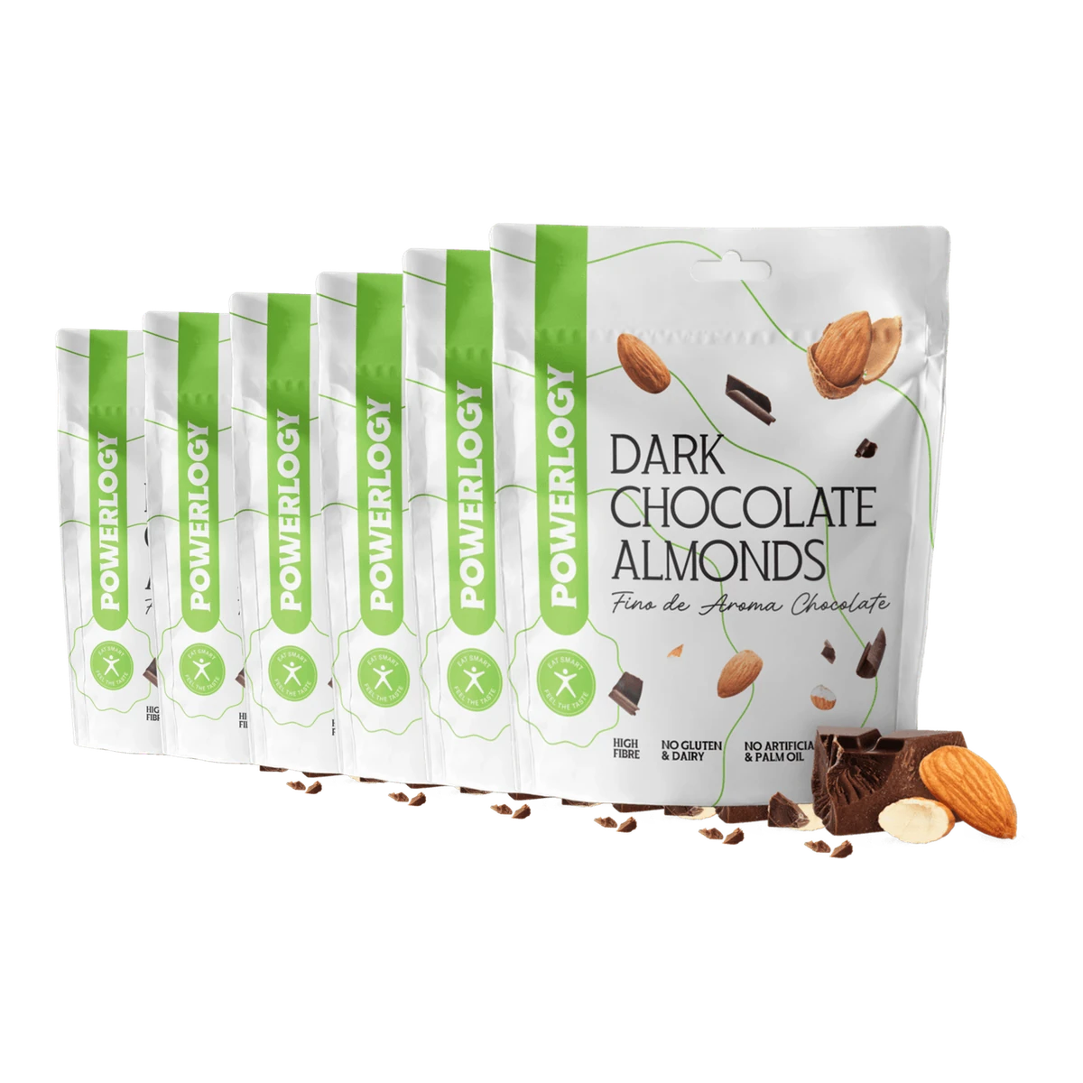 Powerlogy Dark Chocolate Almonds 100 g 6 x