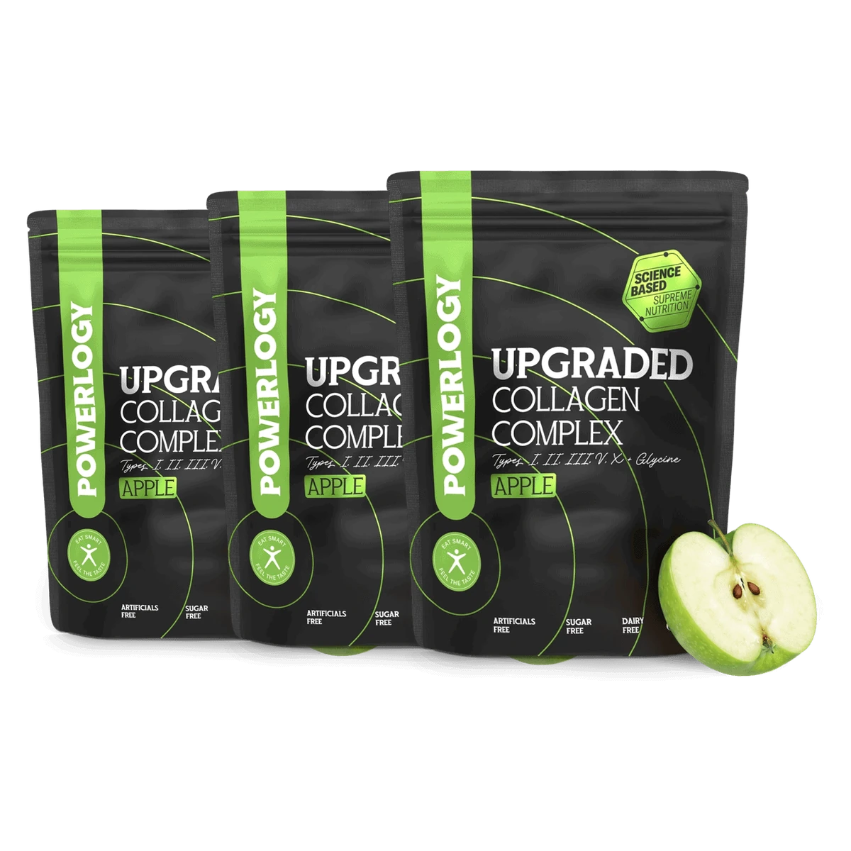 Powerlogy Upgraded Collagen Complex Apple 300 g 3 x