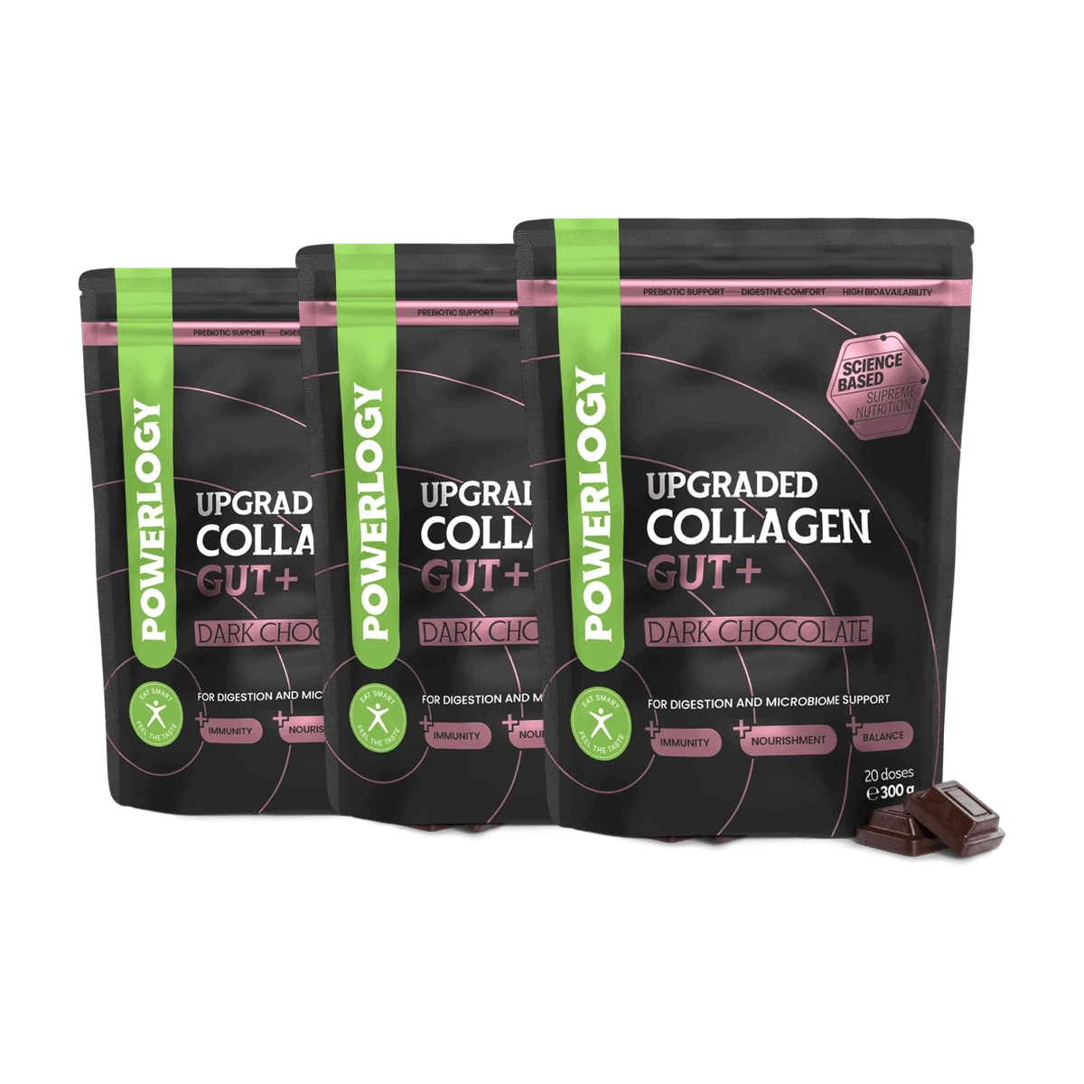 Powerlogy Upgraded Collagen Gut+ 300 g 3 x