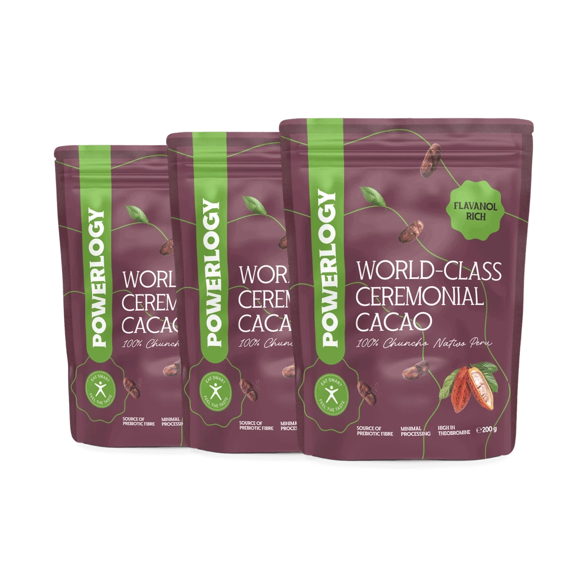 Powerlogy World-Class Ceremonial Cacao 200 g 3 x