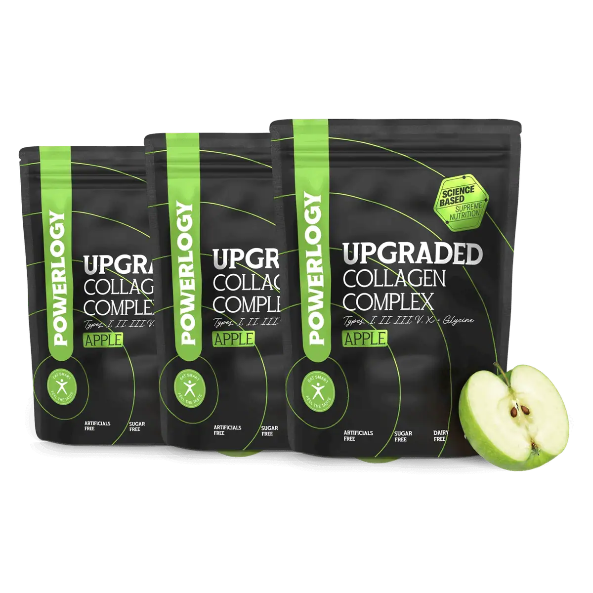 Powerlogy Upgraded Collagen Complex Apple 300 g 3 x