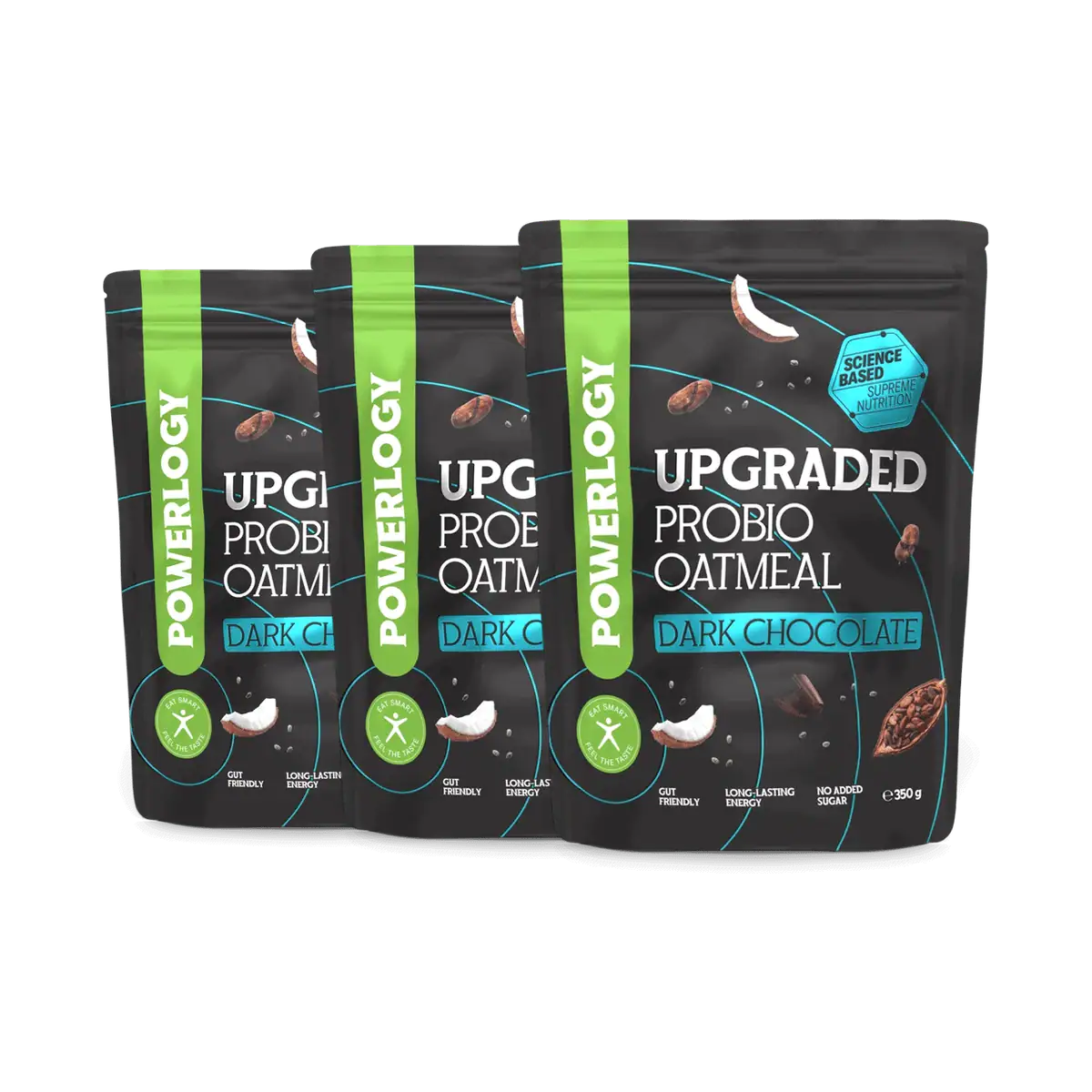 Powerlogy Upgraded Probio Oatmeal Dark Chocolate 350 g 3 x