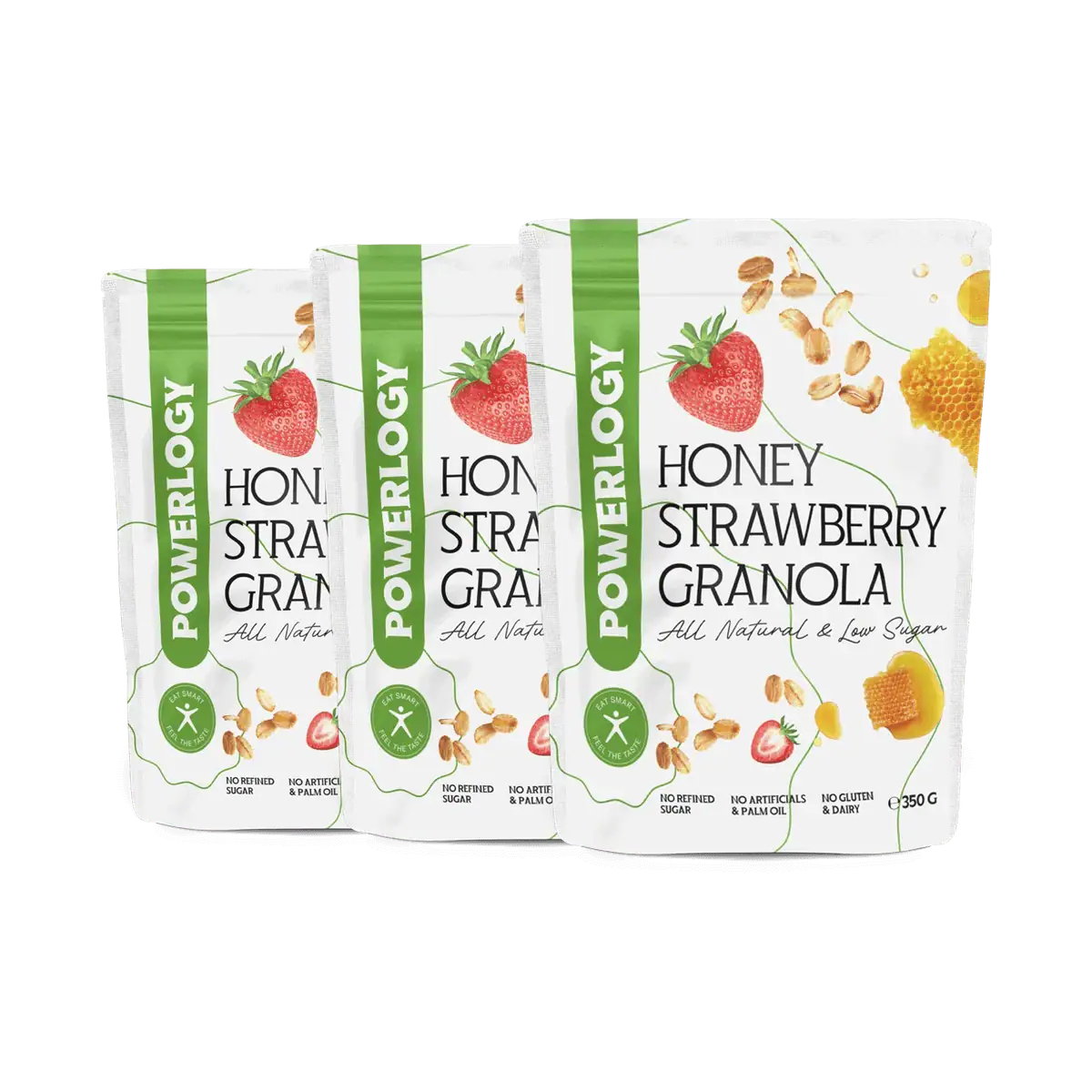 Powerlogy Honey Strawberry Granola 350 g 3 x