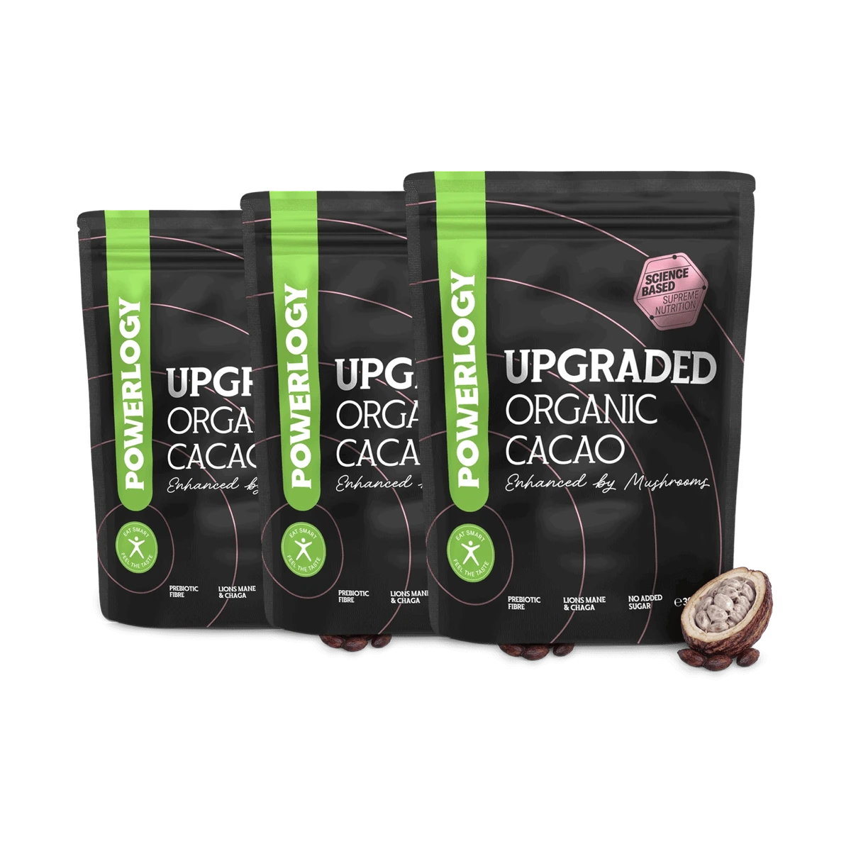 Powerlogy Upgraded Organic Cacao 300 g 3 x
