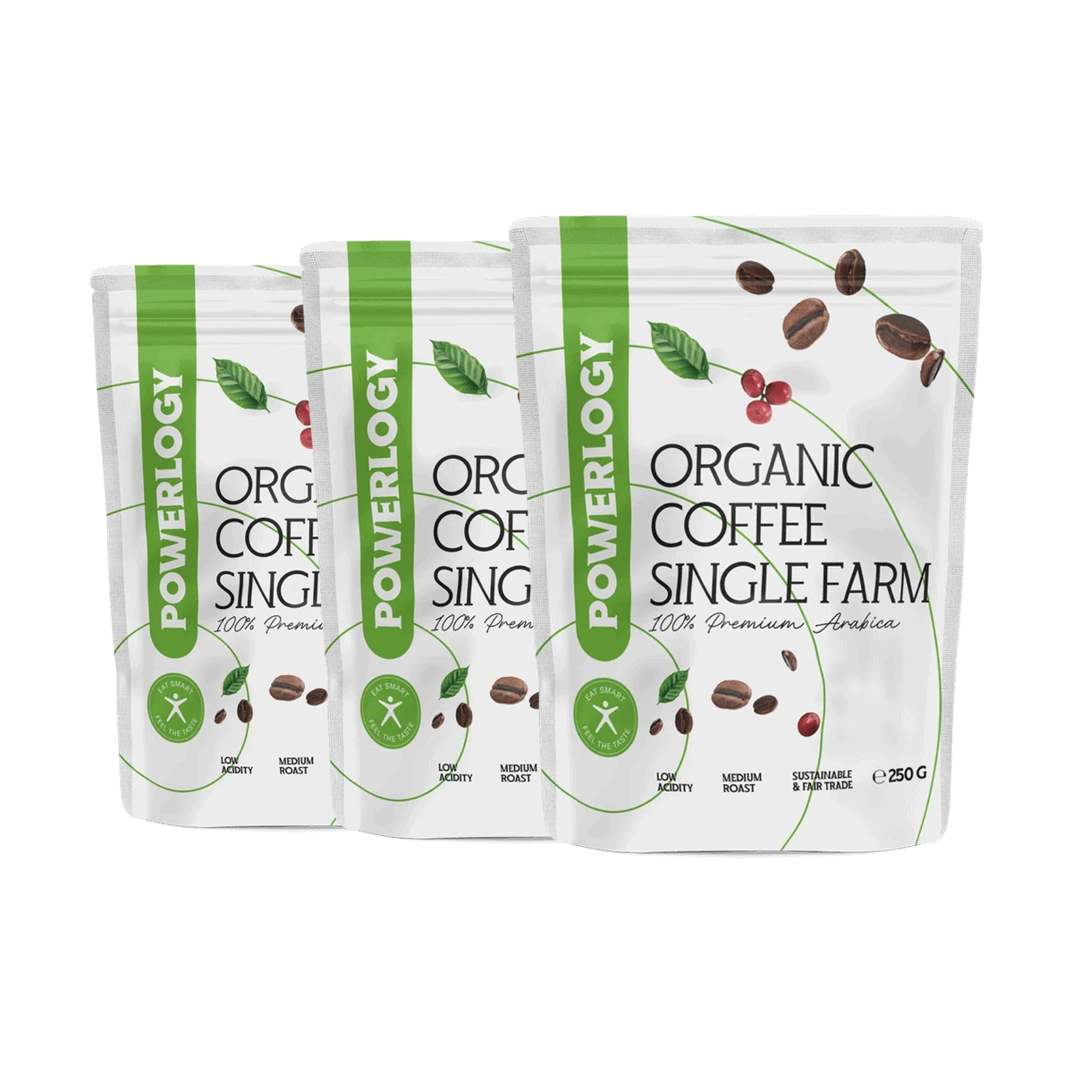 Powerlogy Organic Coffee 250 g 3 x
