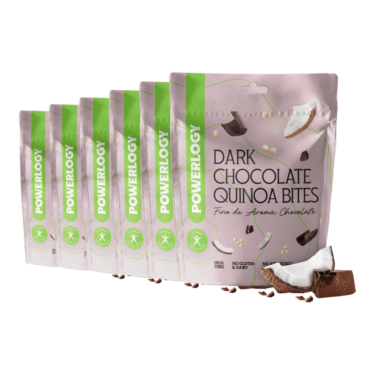Powerlogy Dark Chocolate Quinoa Bites 100 g 6 x