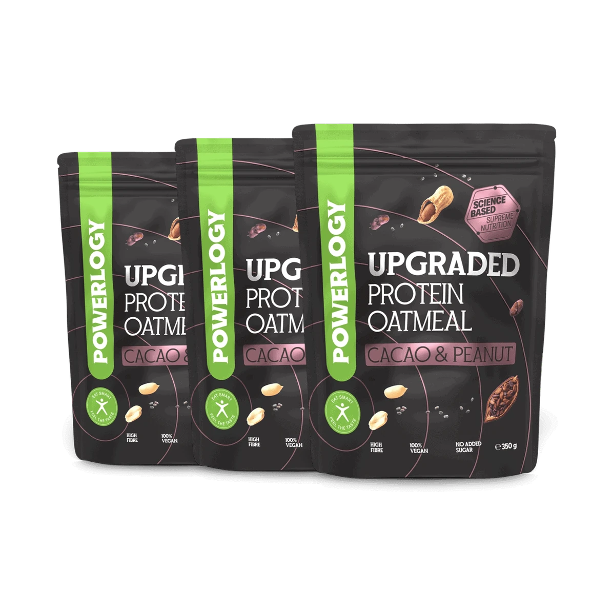 Powerlogy Upgraded Protein Oatmeal Cacao & Peanut 350 g 3 x