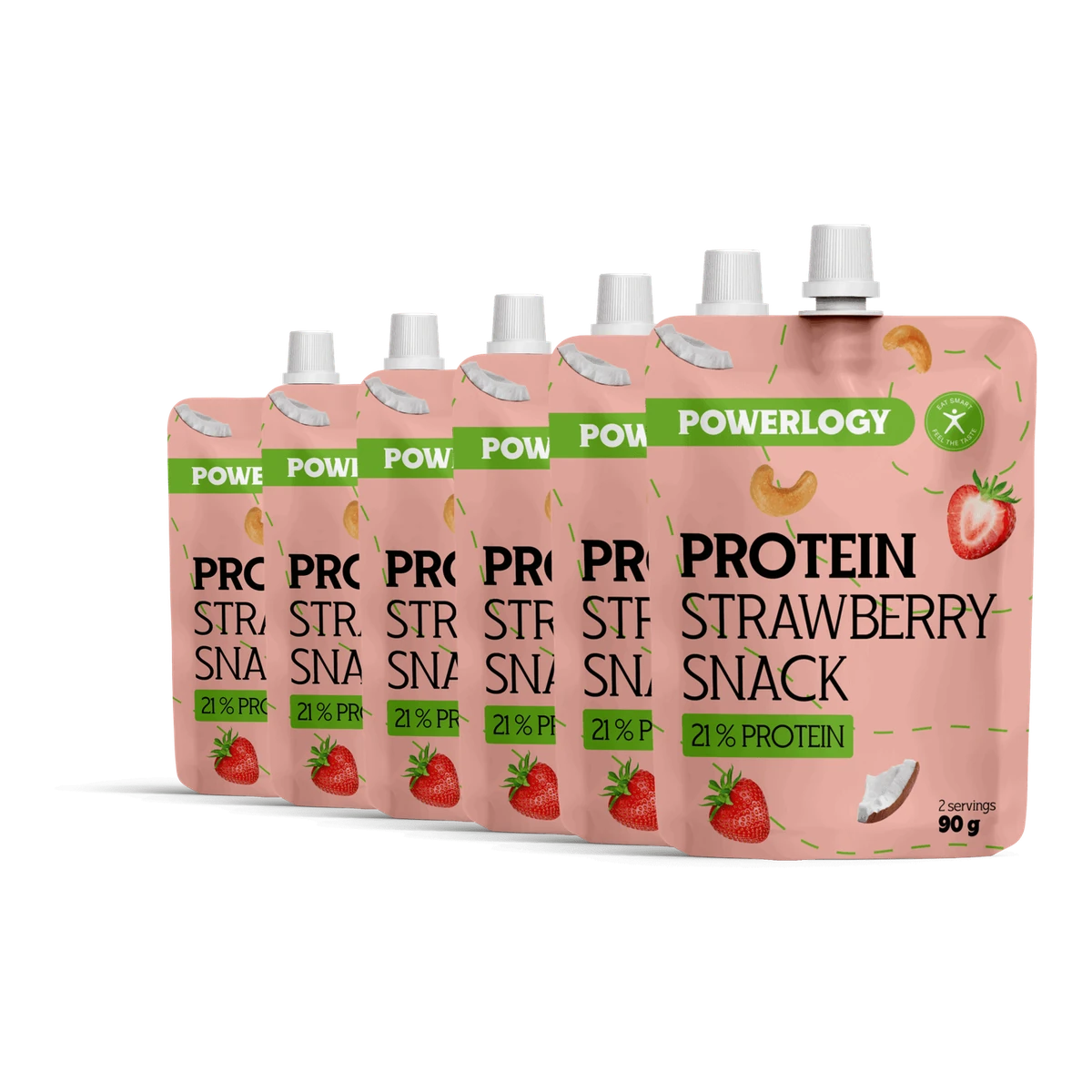 Powerlogy Protein Strawberry Snack 90 g 6 x