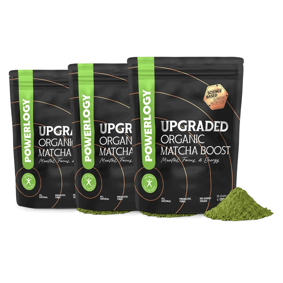Powerlogy Upgraded Organic Matcha Boost 250 g 3 x