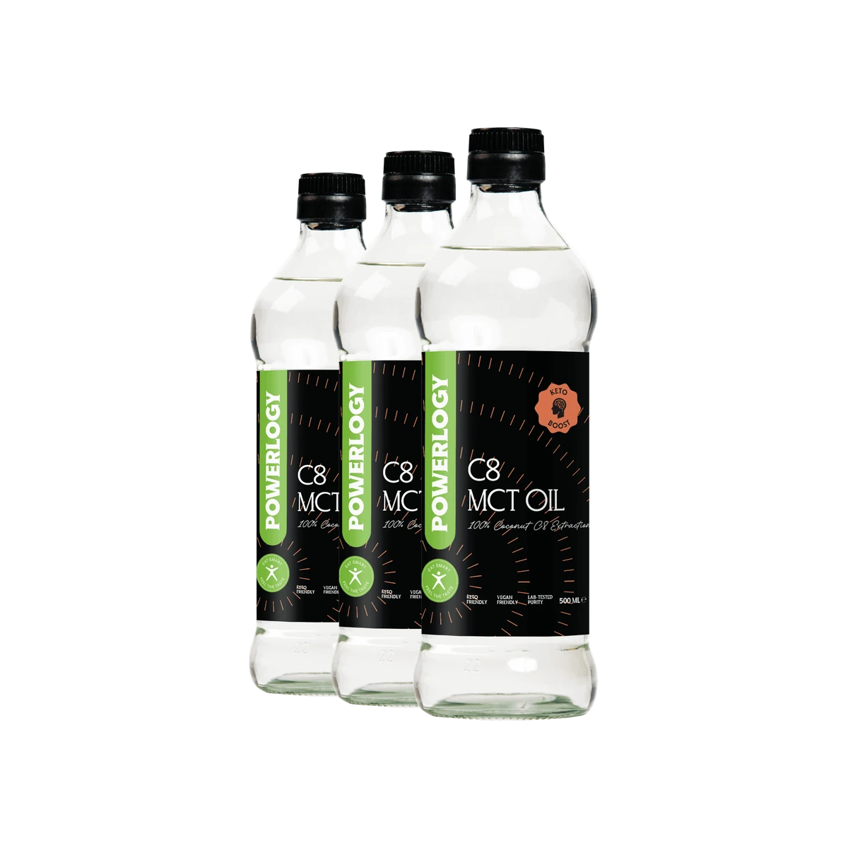 Powerlogy C8 MCT Oil 500 ml 3 x