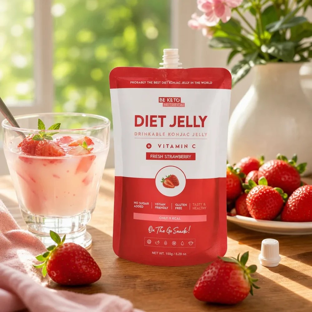 BeKeto Konjac Diet Jelly Fresh Strawberry 5 × 150 g